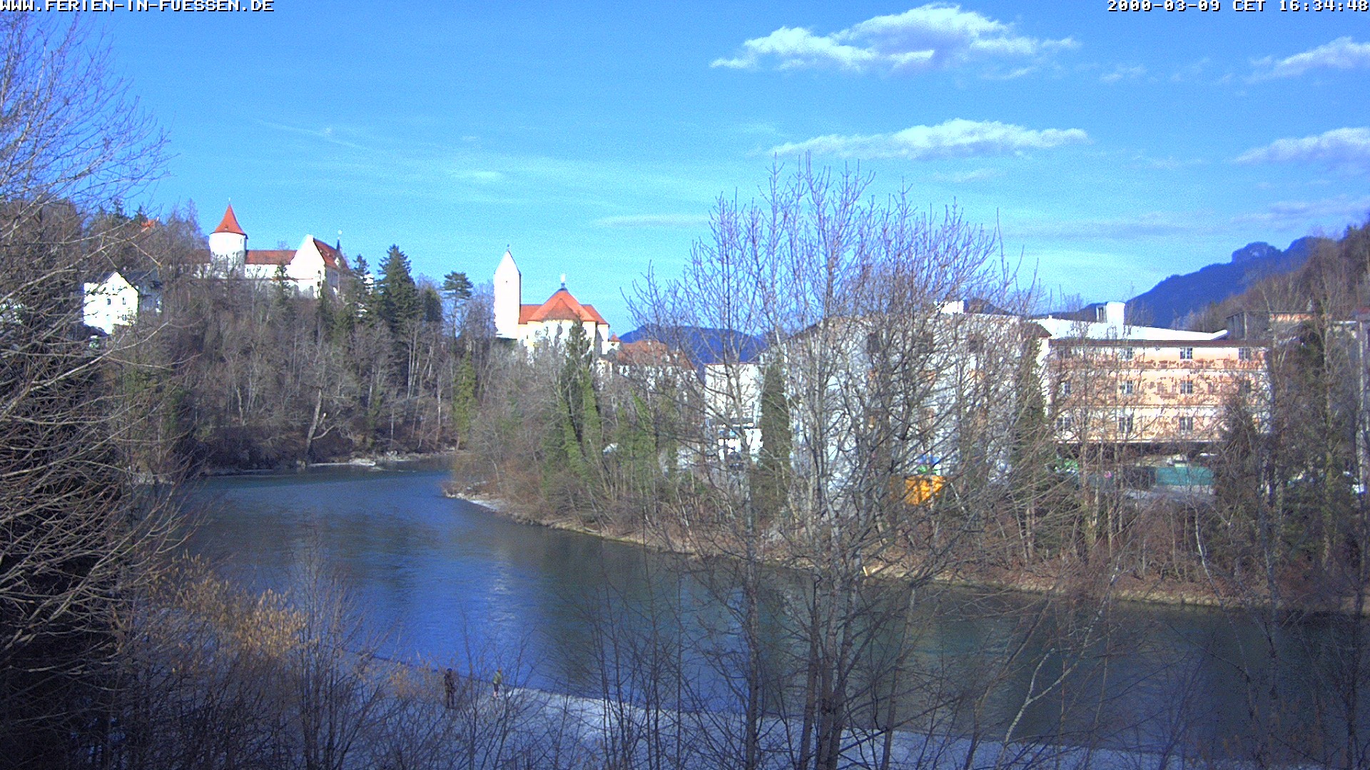 Archiv Foto Webcam Füssen: Blick auf Lech und Hohes Schloss