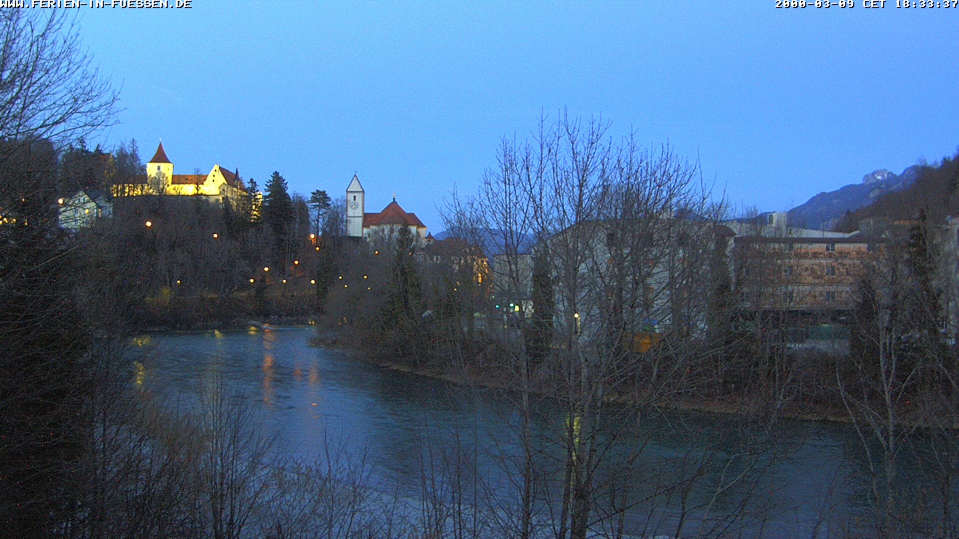 Archiv Foto Webcam Füssen: Blick auf Lech und Hohes Schloss