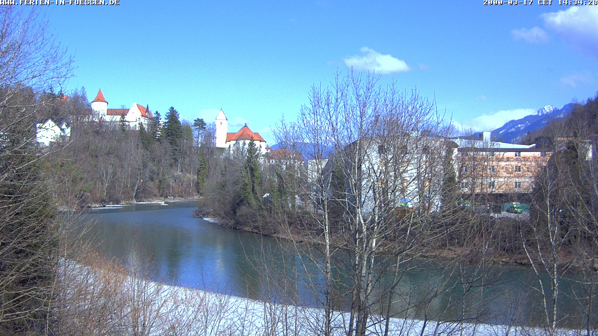 Archiv Foto Webcam Füssen: Blick auf Lech und Hohes Schloss