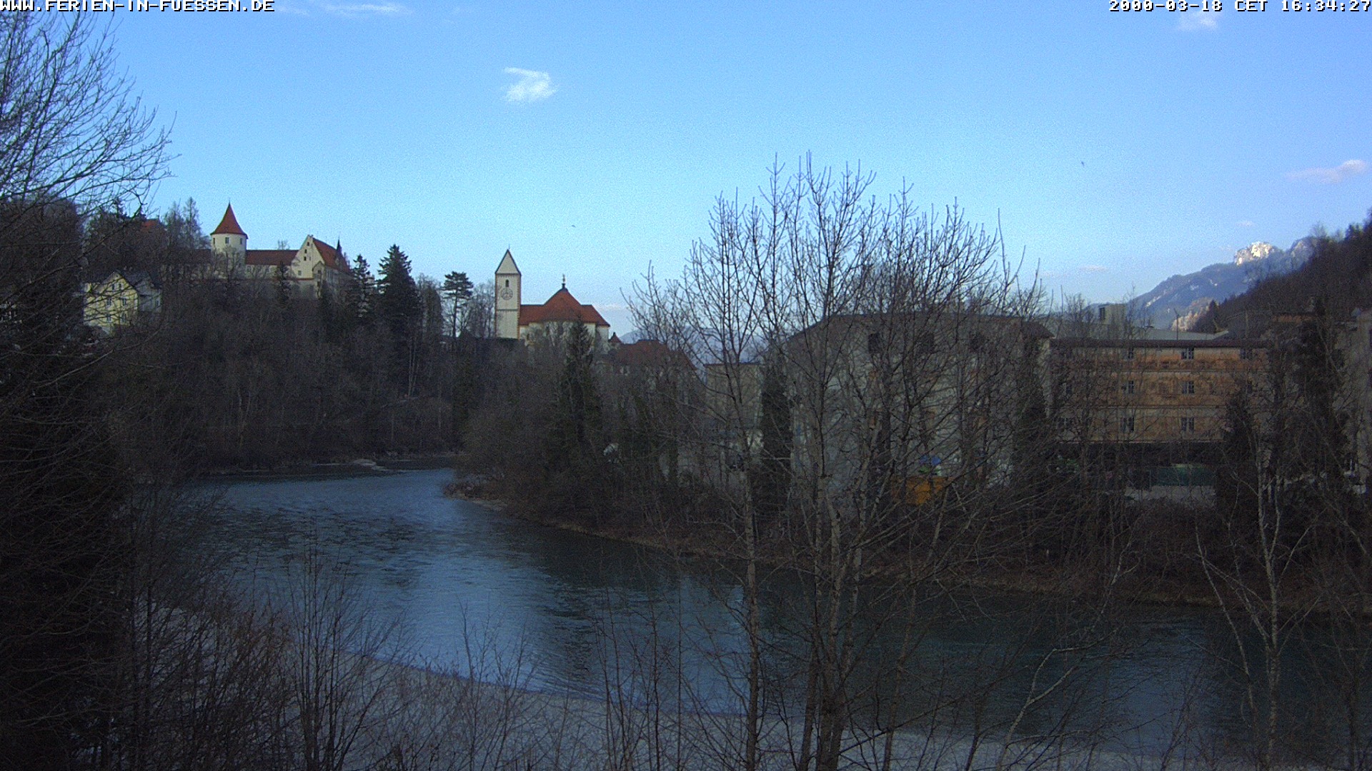 Archiv Foto Webcam Füssen: Blick auf Lech und Hohes Schloss