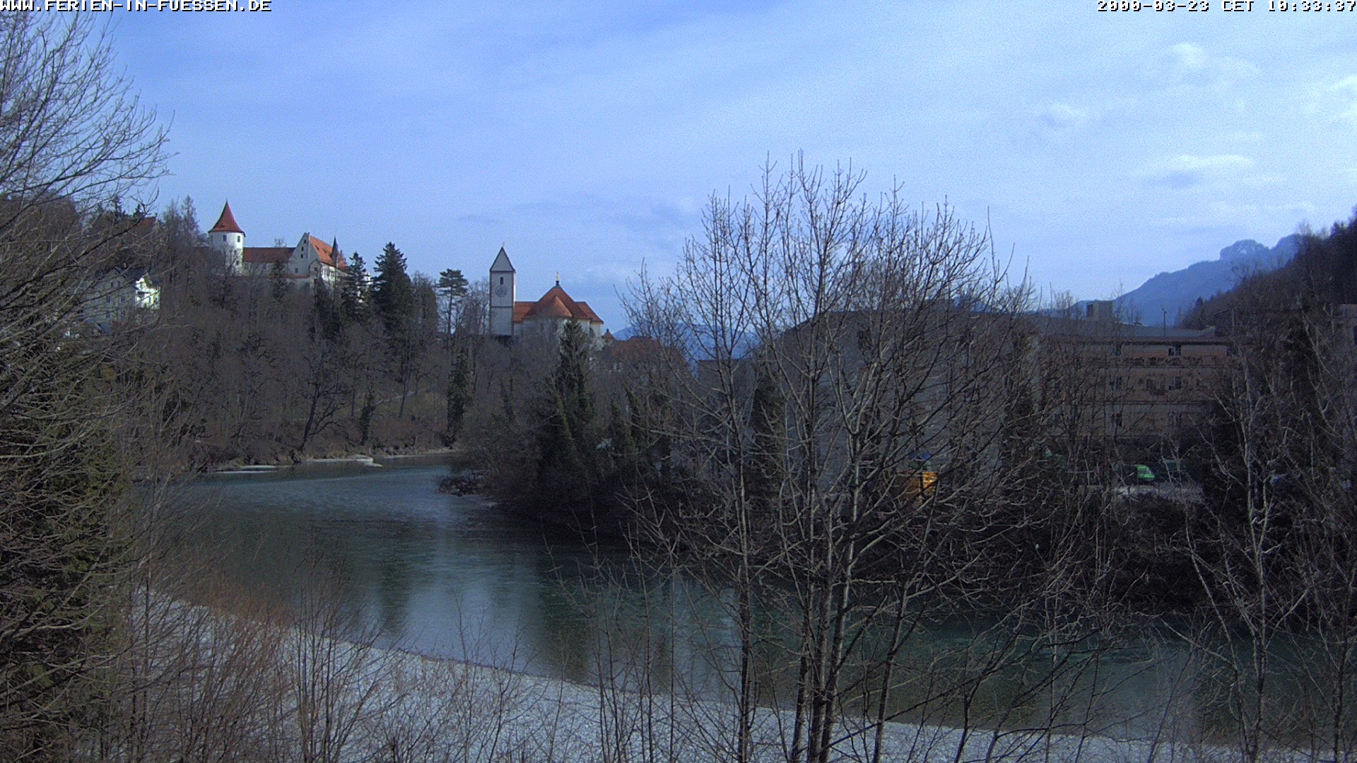 Archiv Foto Webcam Füssen: Blick auf Lech und Hohes Schloss