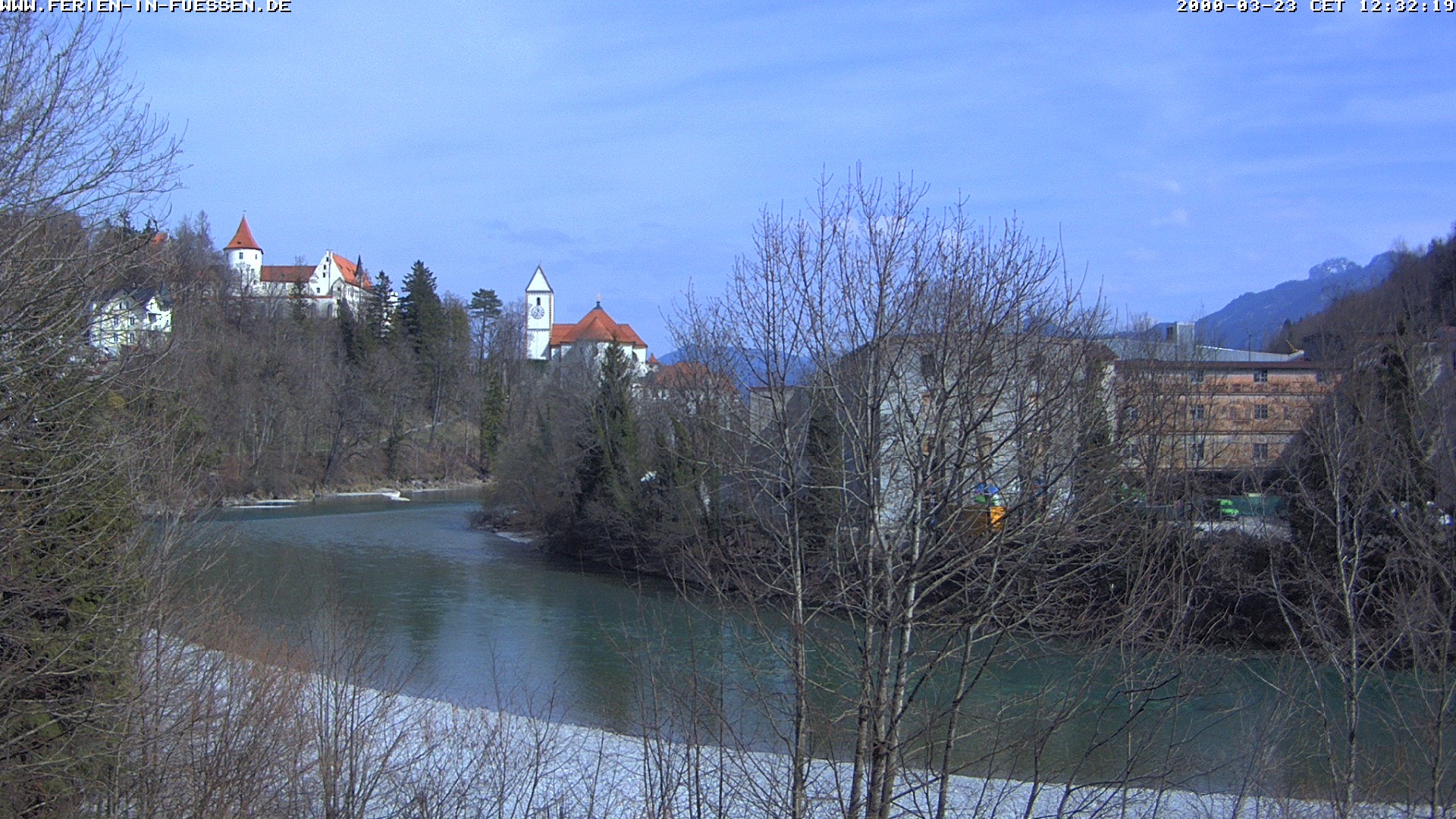 Archiv Foto Webcam Füssen: Blick auf Lech und Hohes Schloss