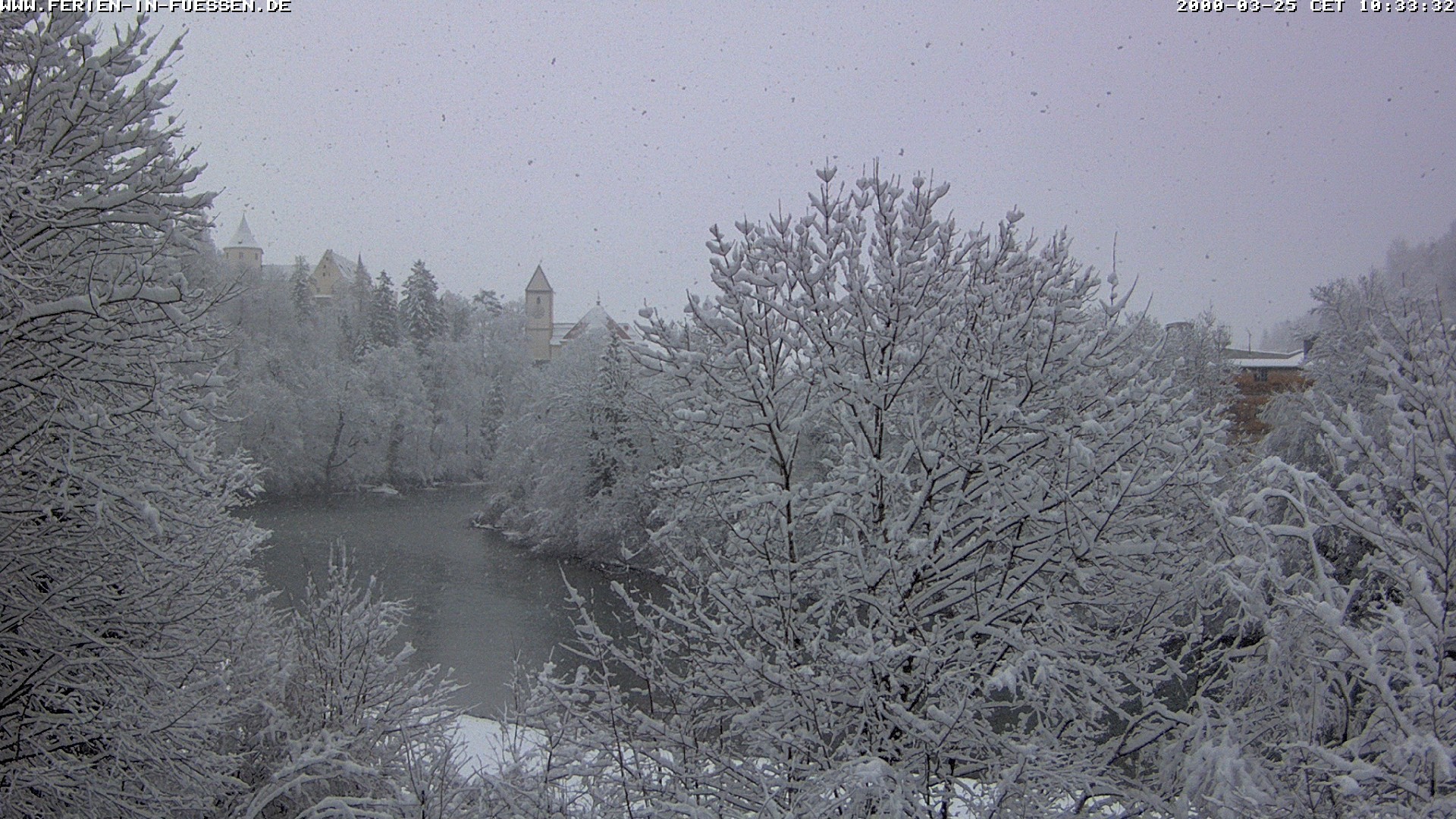 Archiv Foto Webcam Füssen: Blick auf Lech und Hohes Schloss