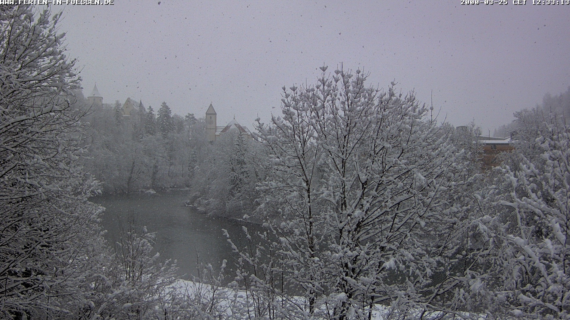 Archiv Foto Webcam Füssen: Blick auf Lech und Hohes Schloss