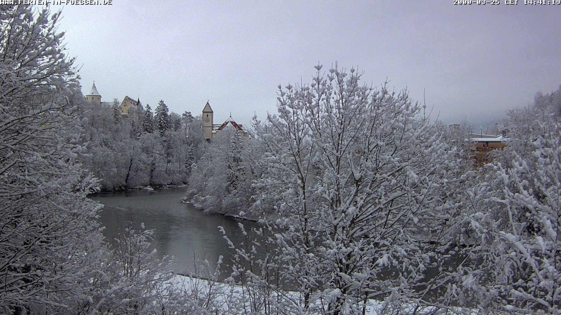 Archiv Foto Webcam Füssen: Blick auf Lech und Hohes Schloss