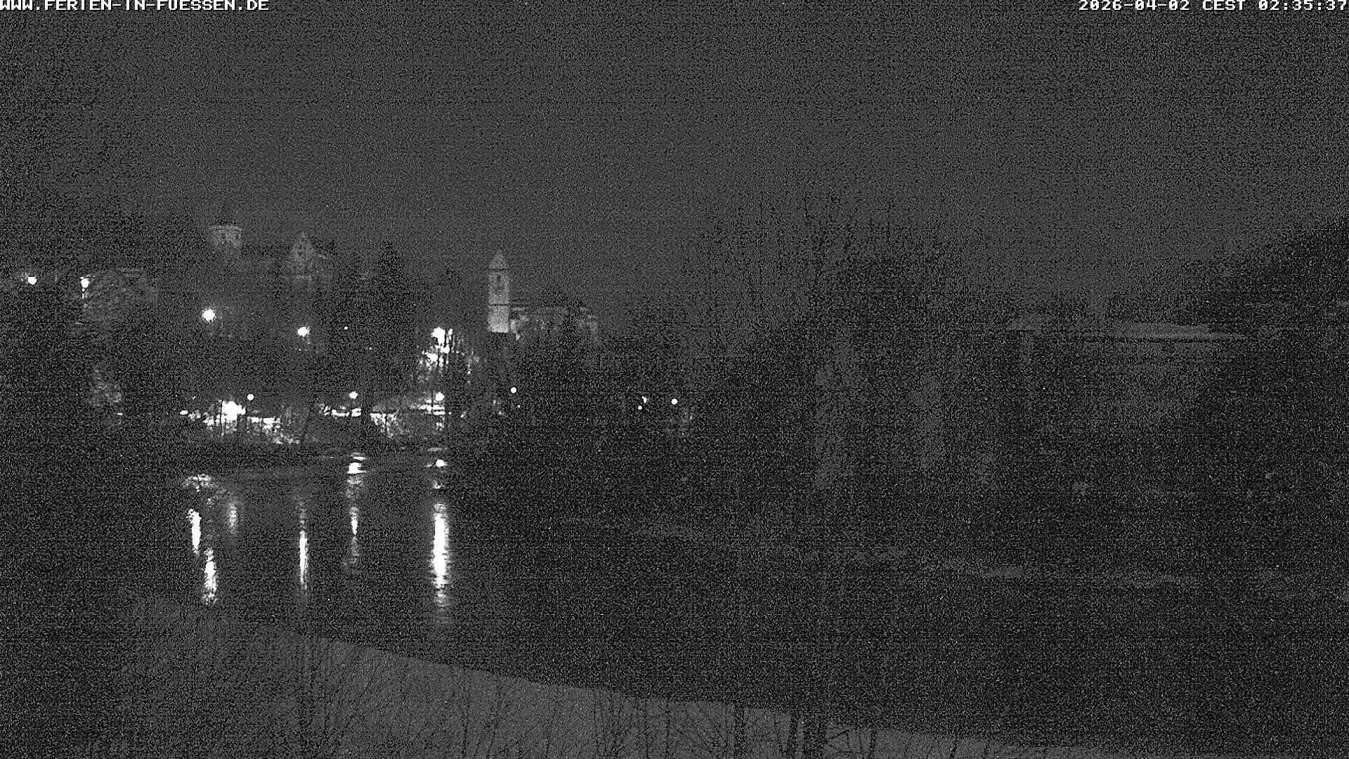 Archiv Foto Webcam Füssen: Blick auf Lech und Hohes Schloss