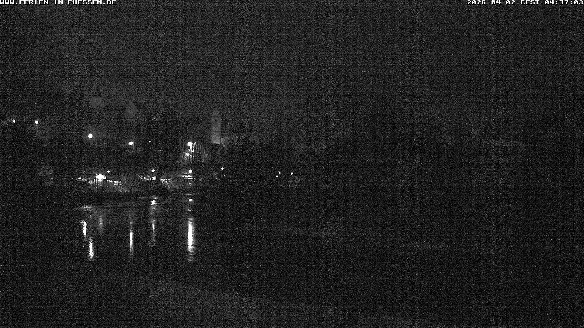 Archiv Foto Webcam Füssen: Blick auf Lech und Hohes Schloss