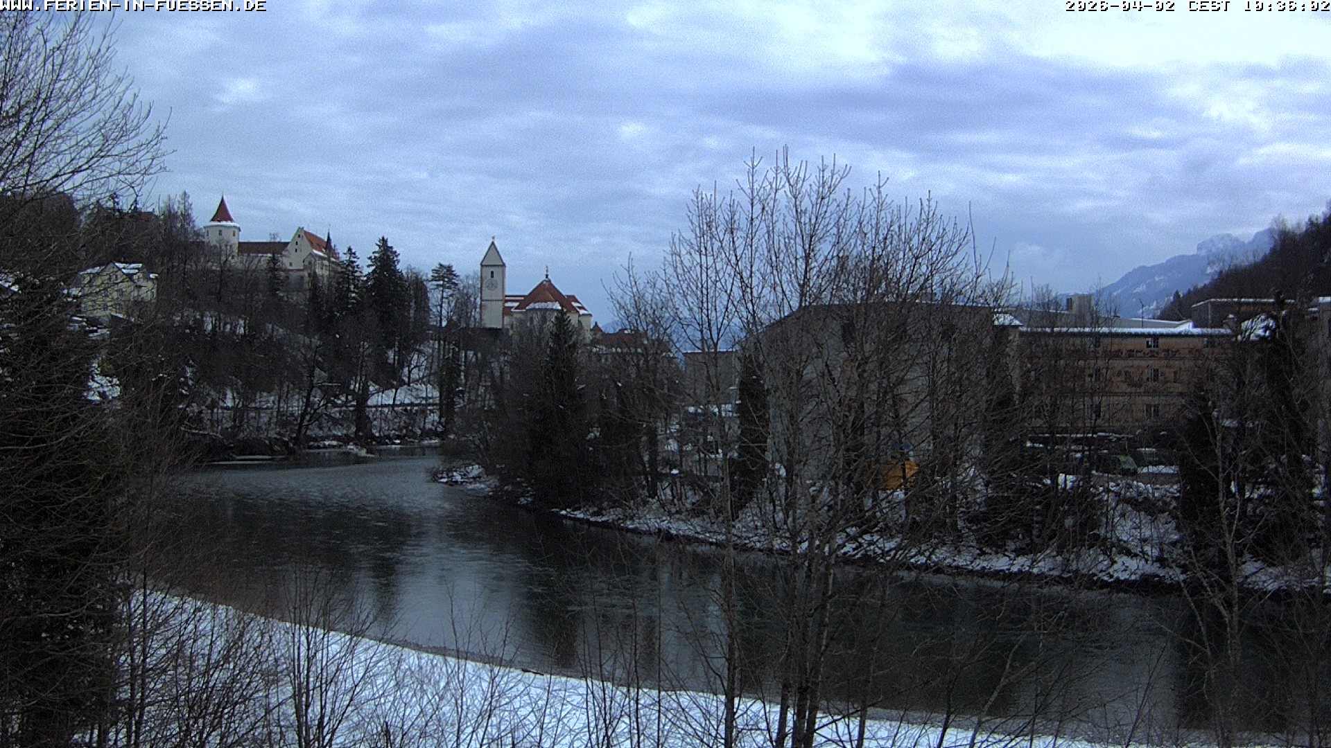 Archiv Foto Webcam Füssen: Blick auf Lech und Hohes Schloss