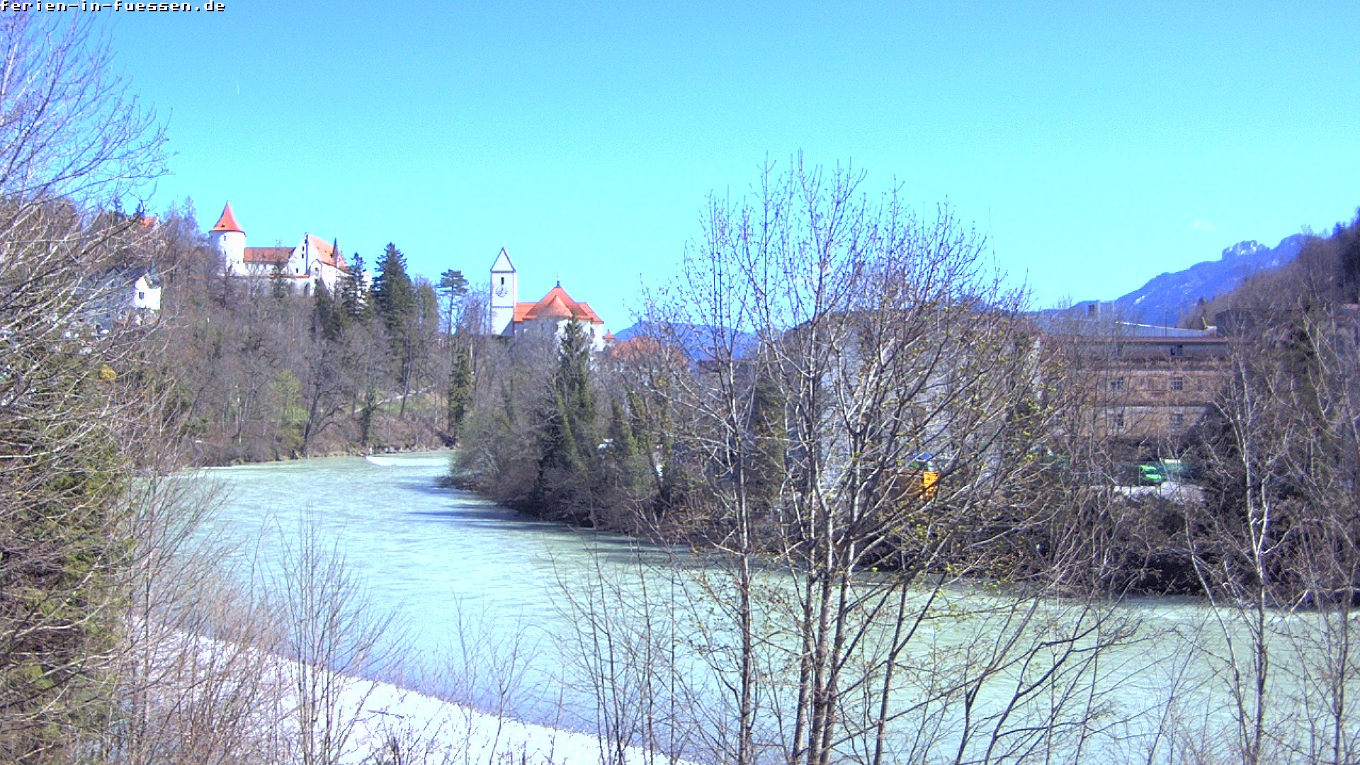 Archiv Foto Webcam Füssen: Blick auf Lech und Hohes Schloss