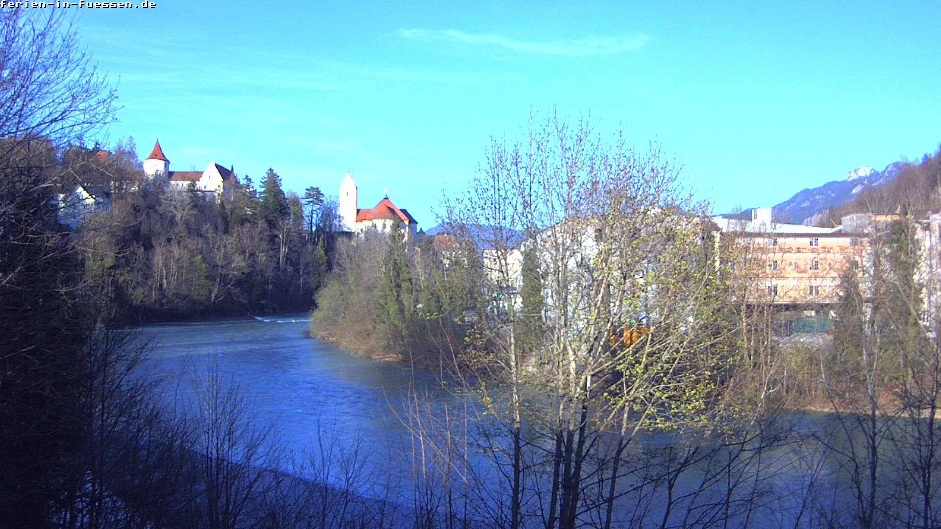 Archiv Foto Webcam Füssen: Blick auf Lech und Hohes Schloss