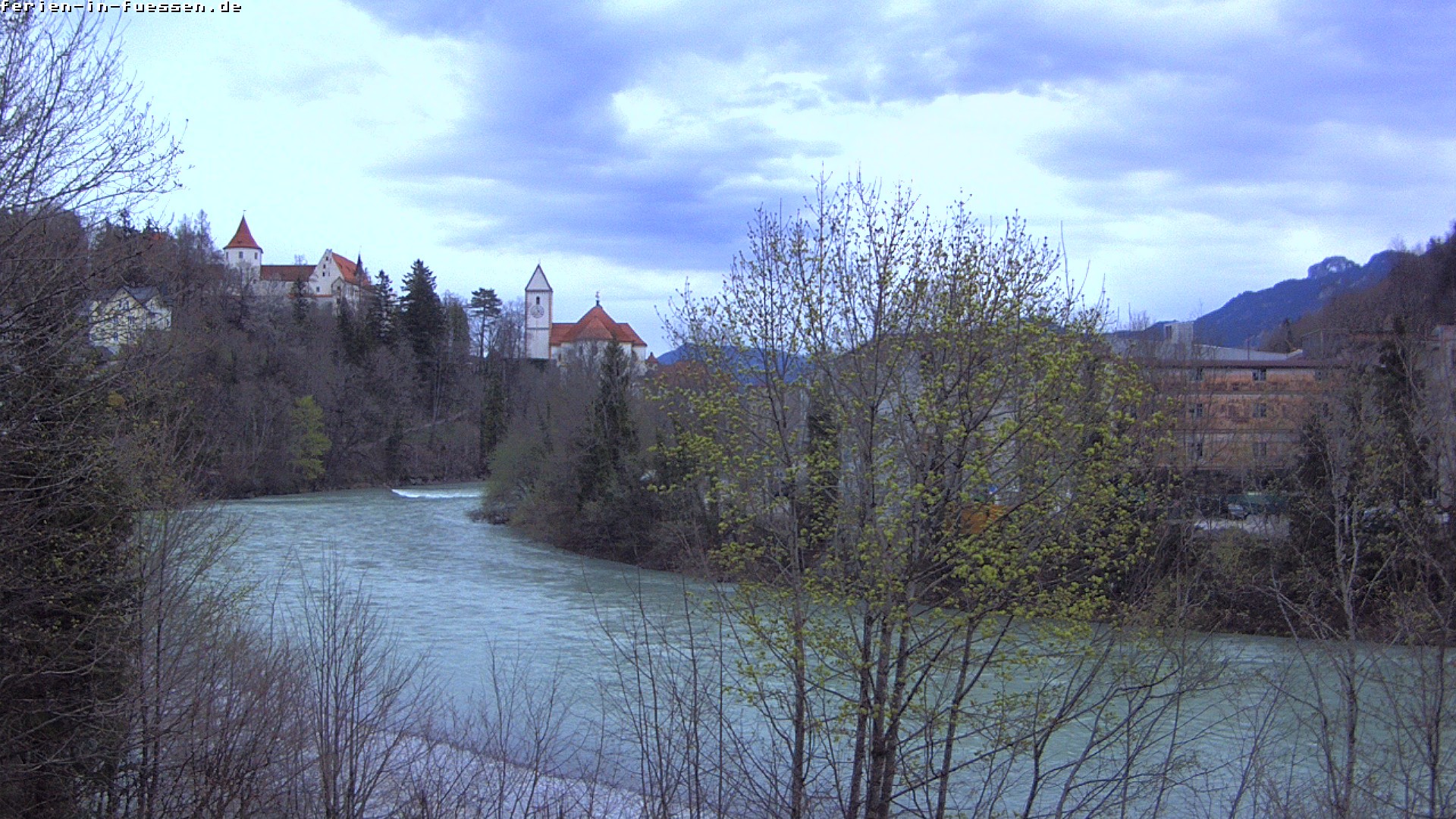 Archiv Foto Webcam Füssen: Blick auf Lech und Hohes Schloss