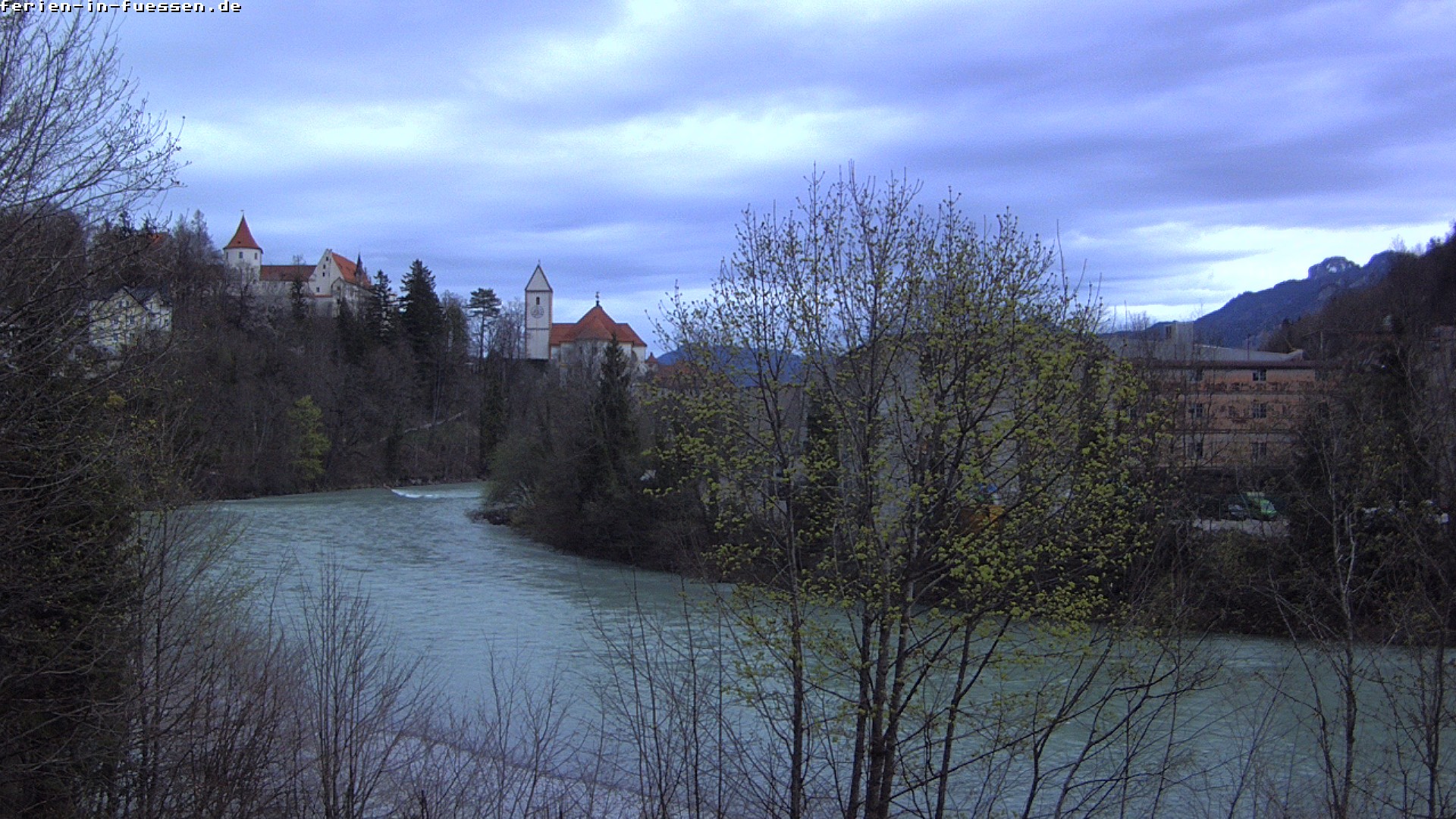 Archiv Foto Webcam Füssen: Blick auf Lech und Hohes Schloss
