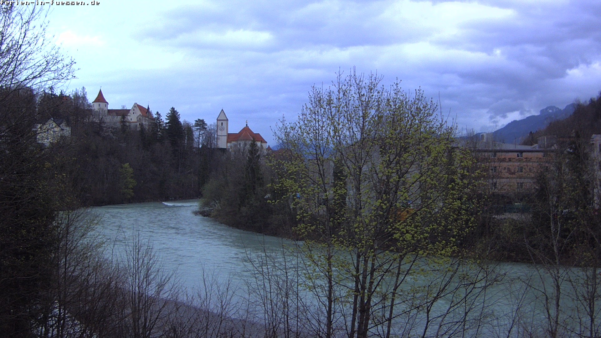 Archiv Foto Webcam Füssen: Blick auf Lech und Hohes Schloss