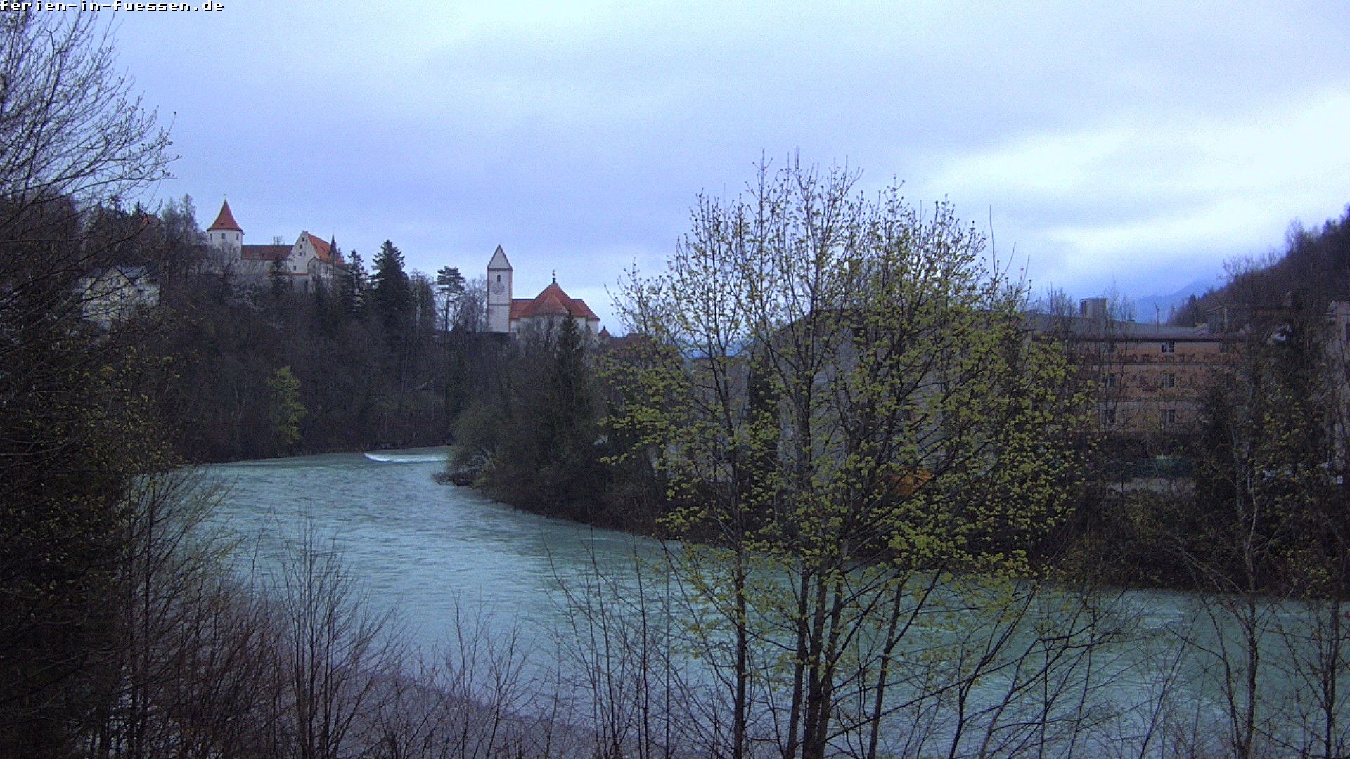 Archiv Foto Webcam Füssen: Blick auf Lech und Hohes Schloss