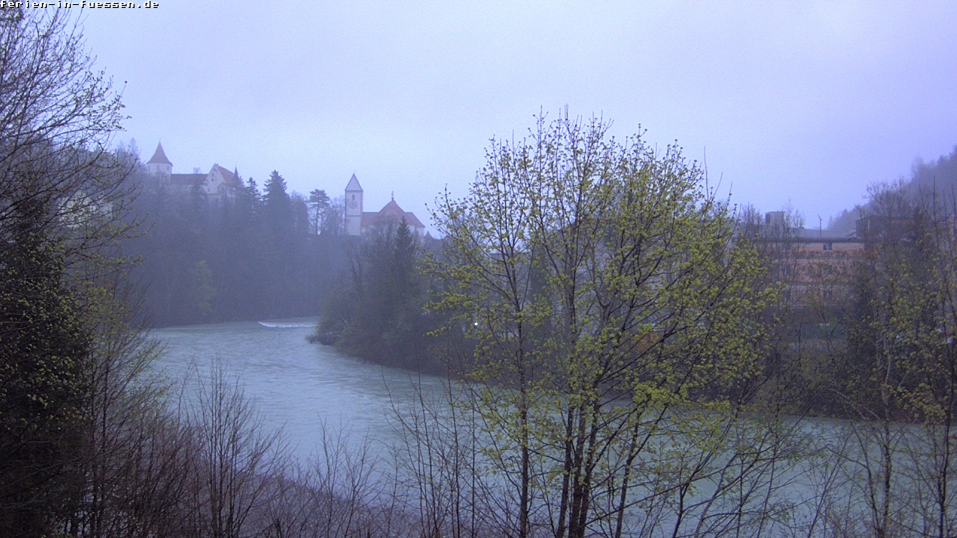 Archiv Foto Webcam Füssen: Blick auf Lech und Hohes Schloss