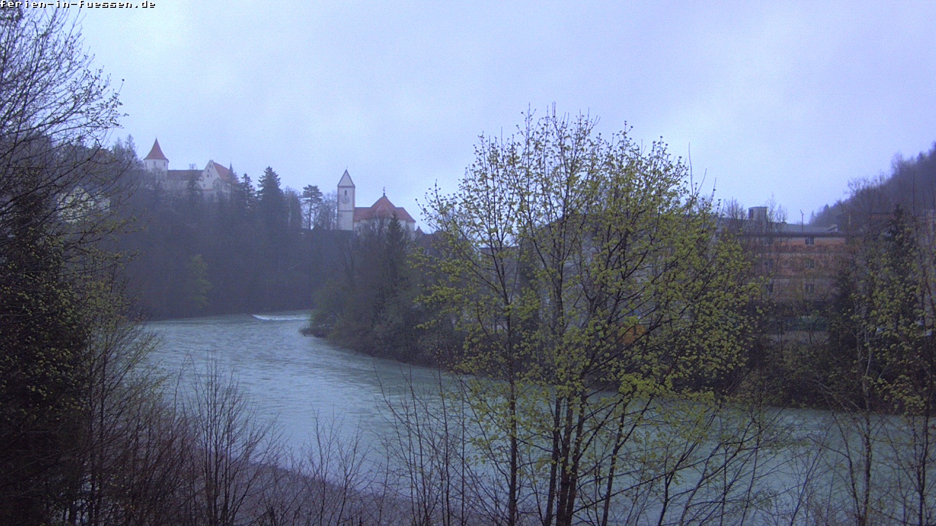 Archiv Foto Webcam Füssen: Blick auf Lech und Hohes Schloss