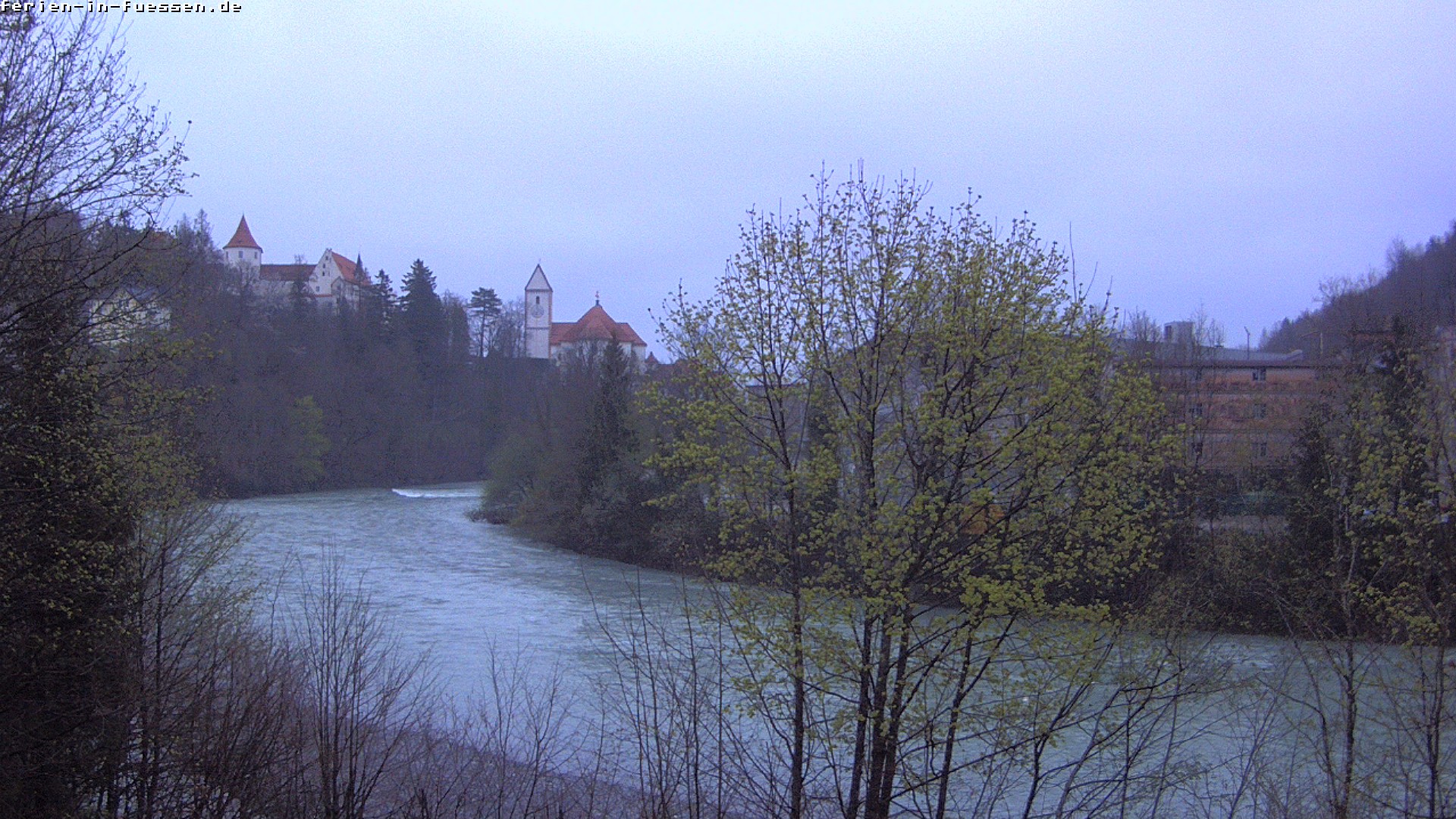 Archiv Foto Webcam Füssen: Blick auf Lech und Hohes Schloss