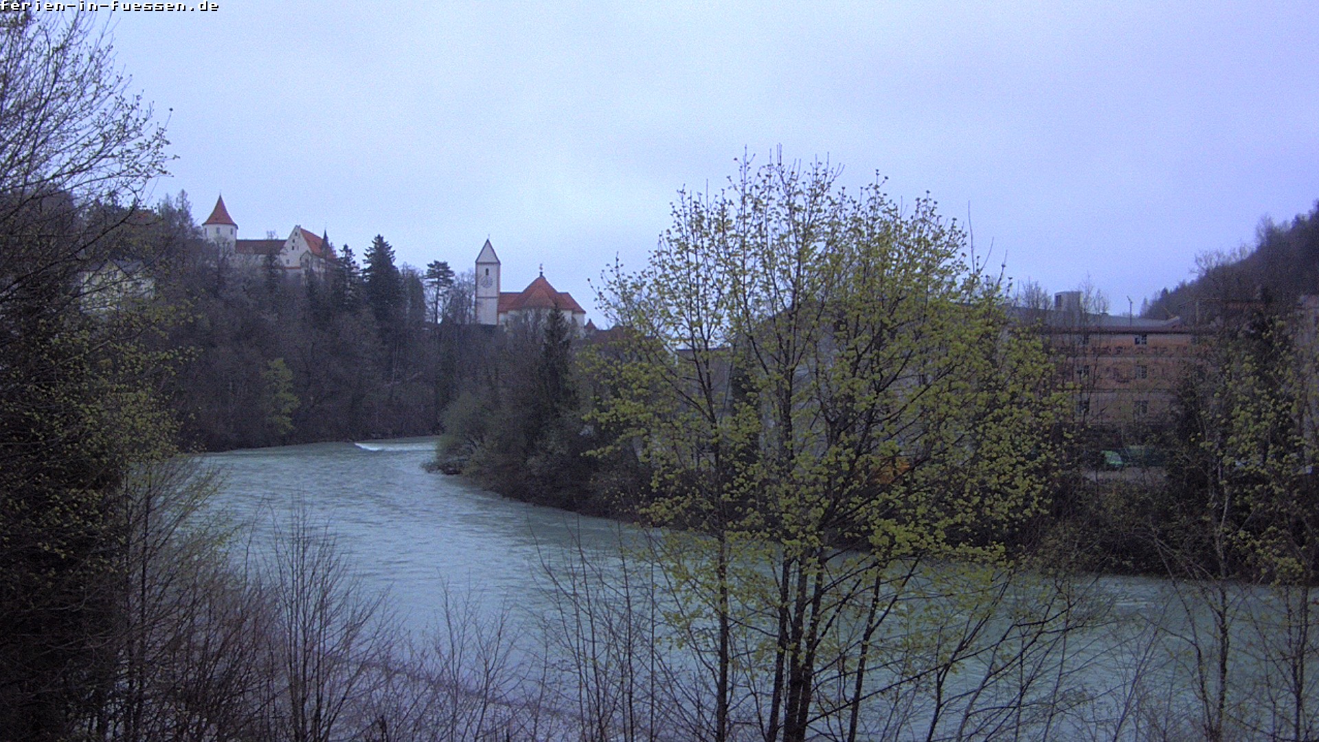 Archiv Foto Webcam Füssen: Blick auf Lech und Hohes Schloss