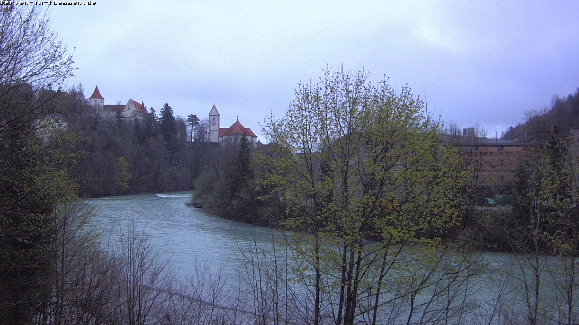 Archiv Foto Webcam Füssen: Blick auf Lech und Hohes Schloss