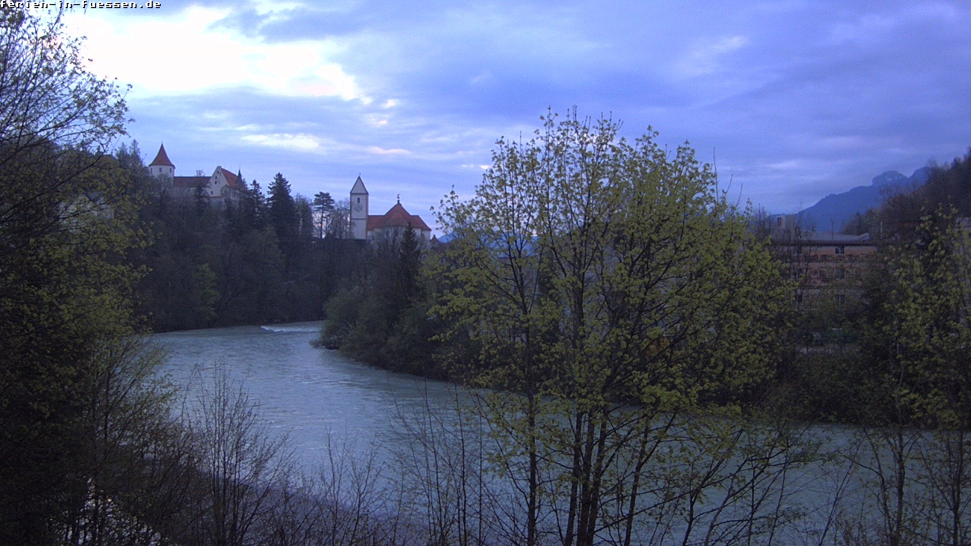 Archiv Foto Webcam Füssen: Blick auf Lech und Hohes Schloss