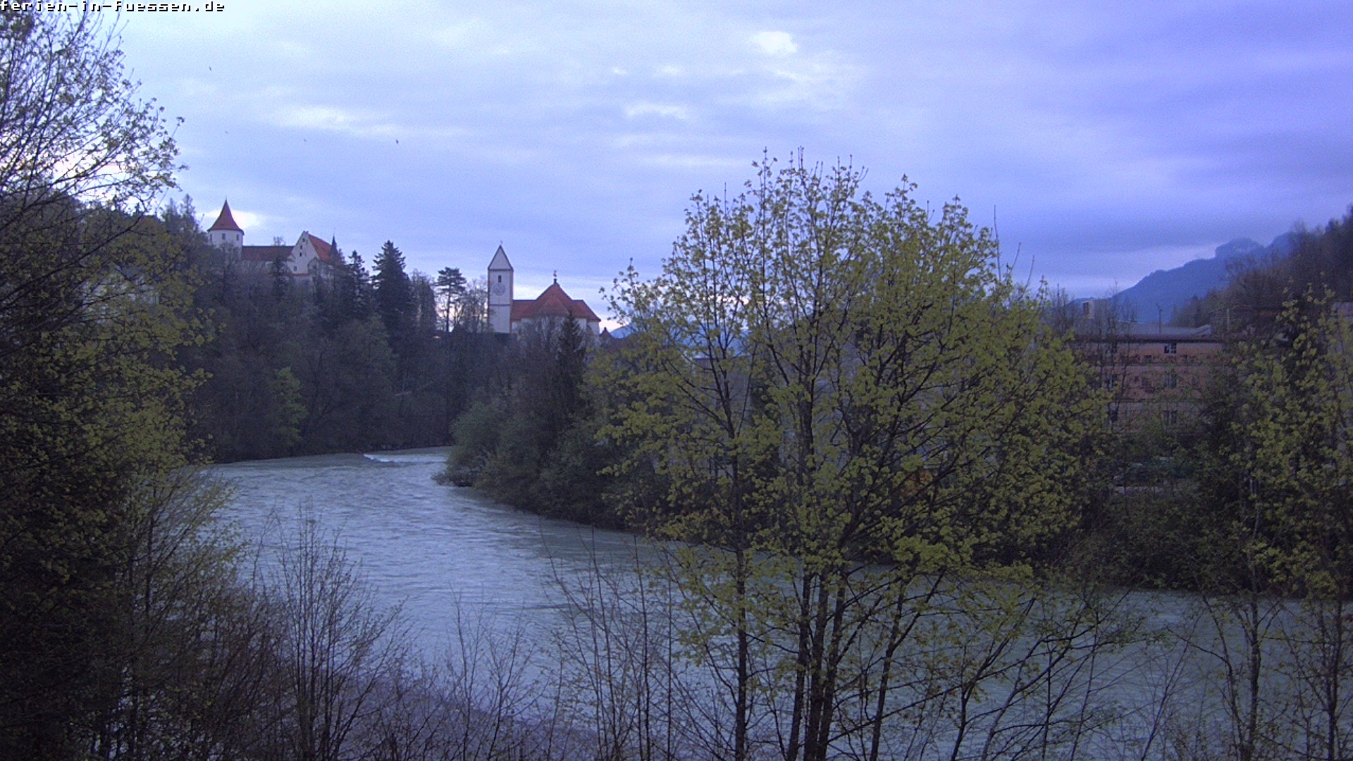 Archiv Foto Webcam Füssen: Blick auf Lech und Hohes Schloss