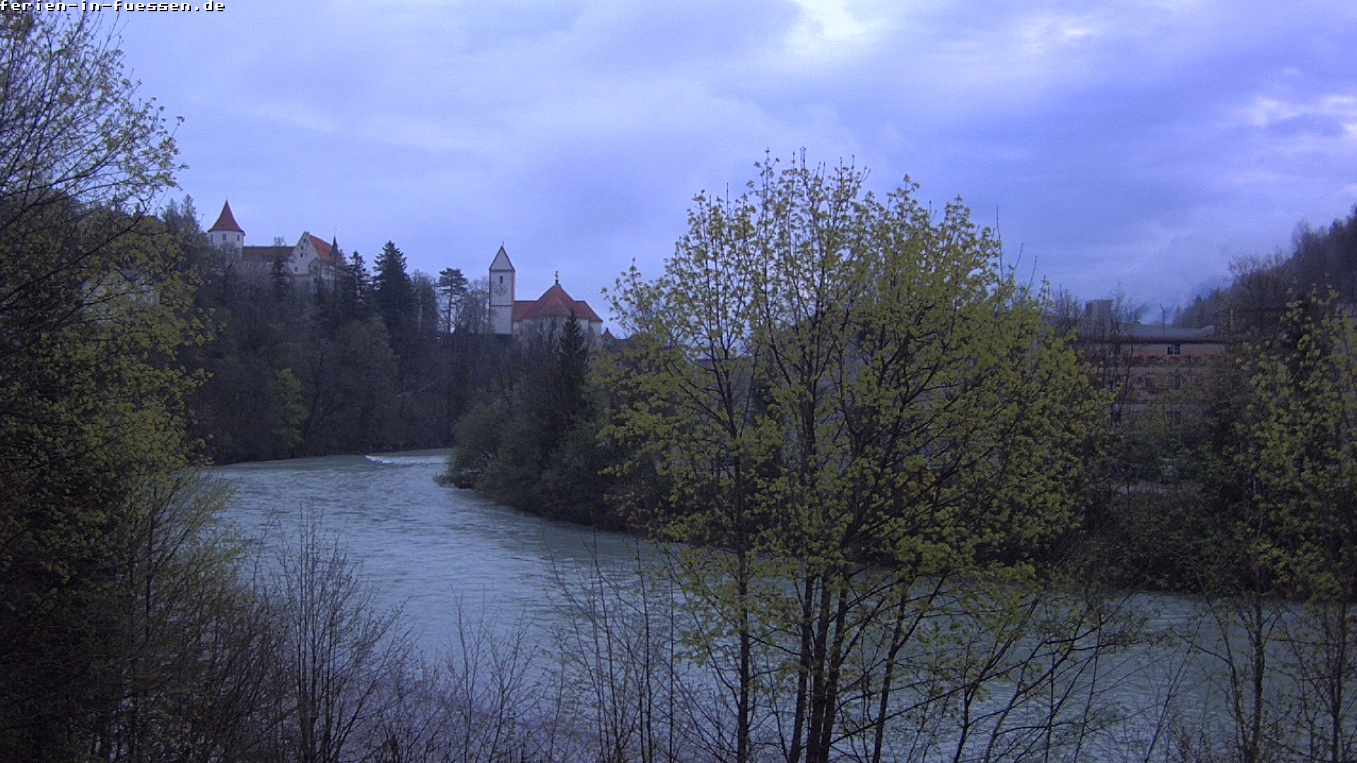 Archiv Foto Webcam Füssen: Blick auf Lech und Hohes Schloss