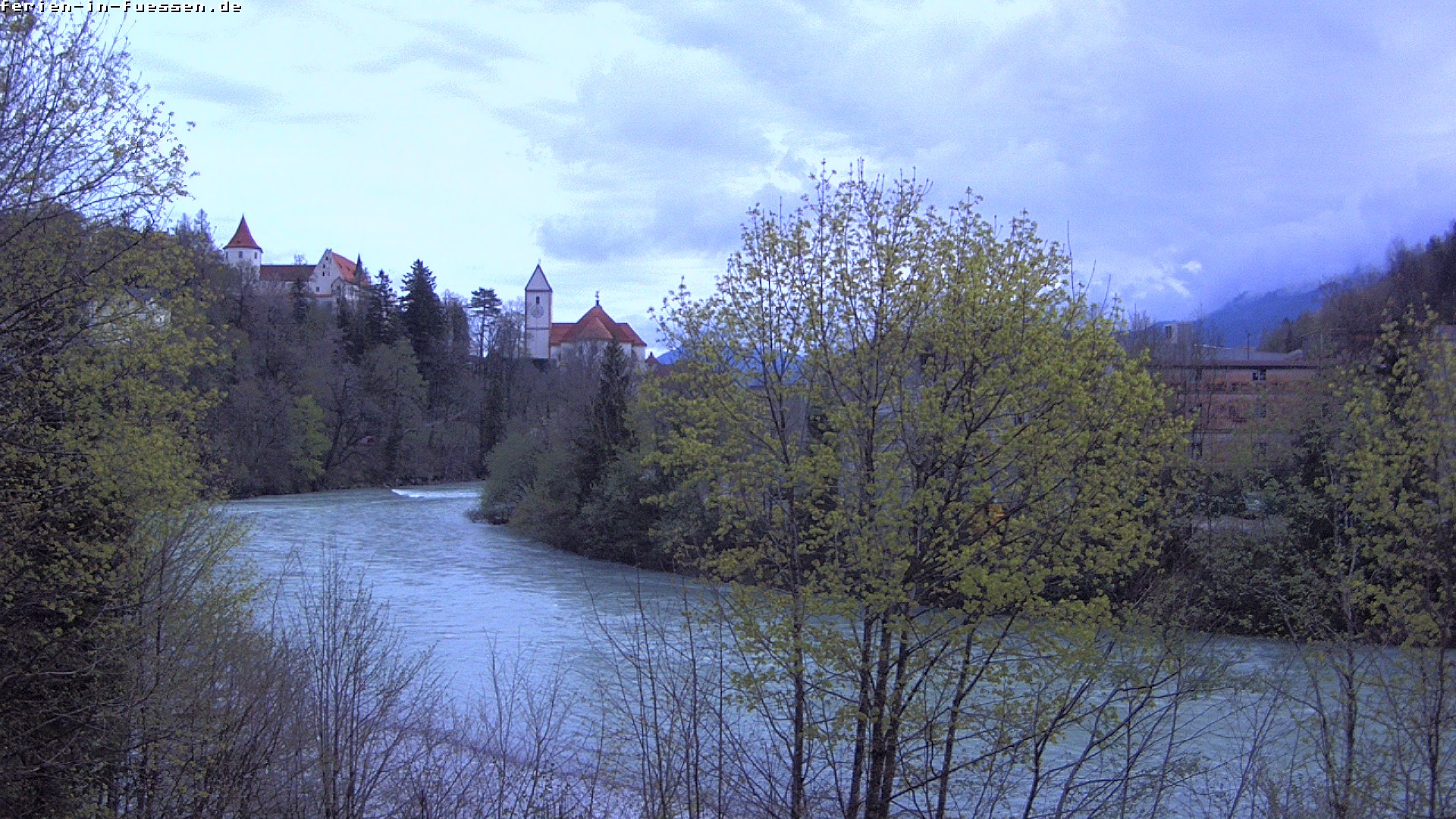 Archiv Foto Webcam Füssen: Blick auf Lech und Hohes Schloss