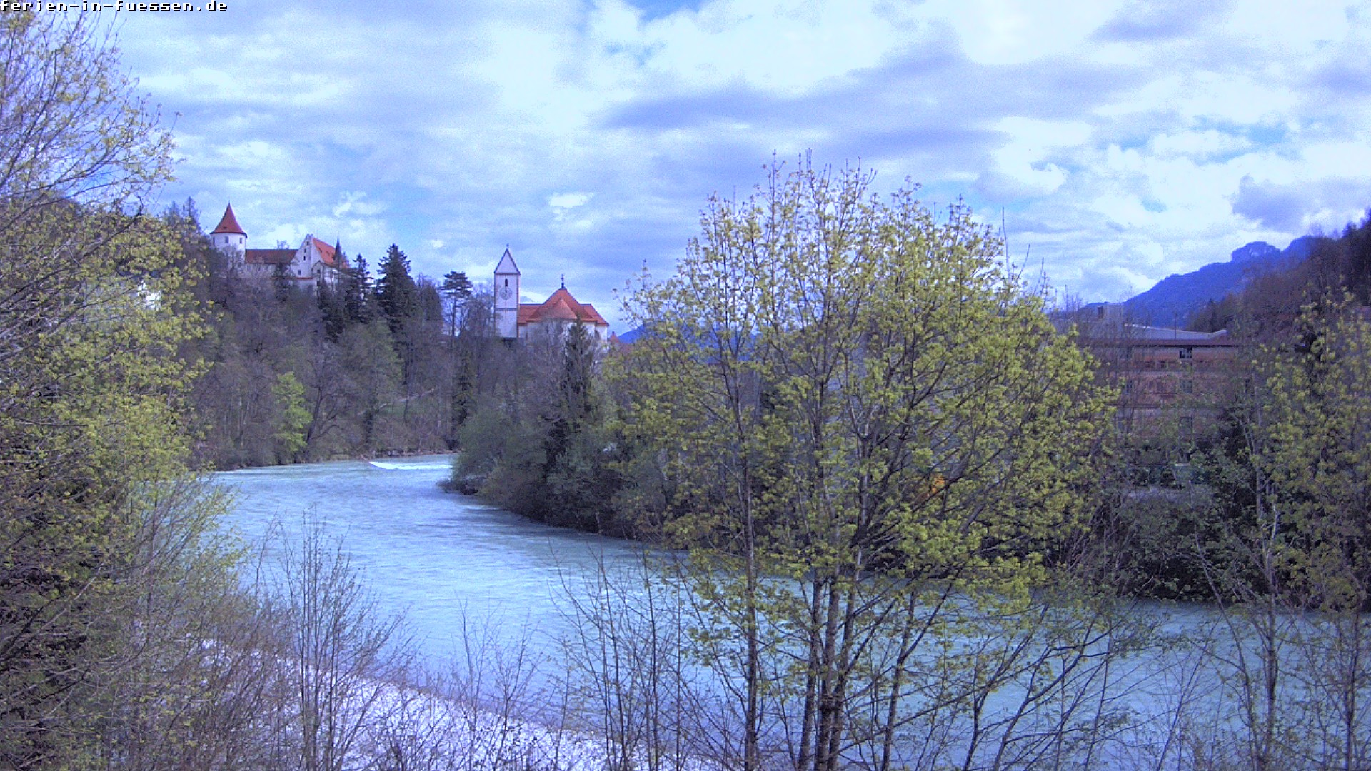 Archiv Foto Webcam Füssen: Blick auf Lech und Hohes Schloss