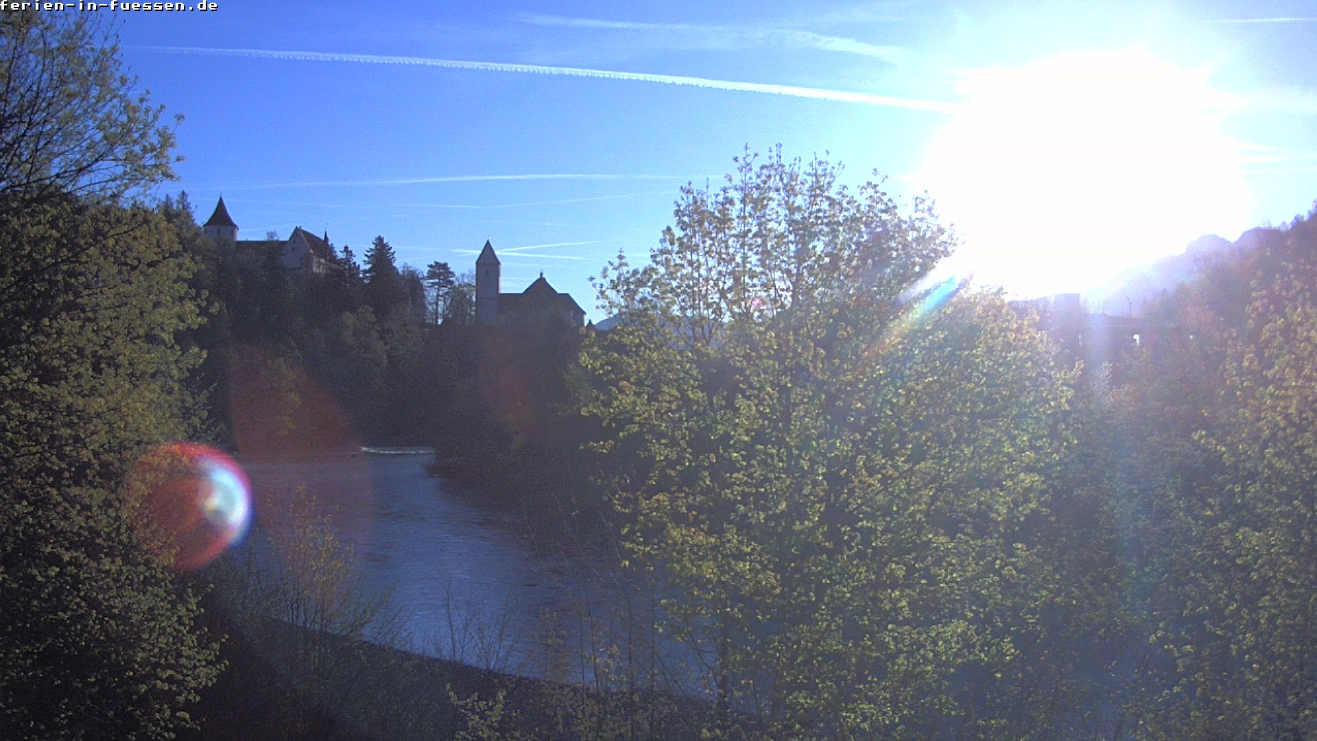 Archiv Foto Webcam Füssen: Blick auf Lech und Hohes Schloss