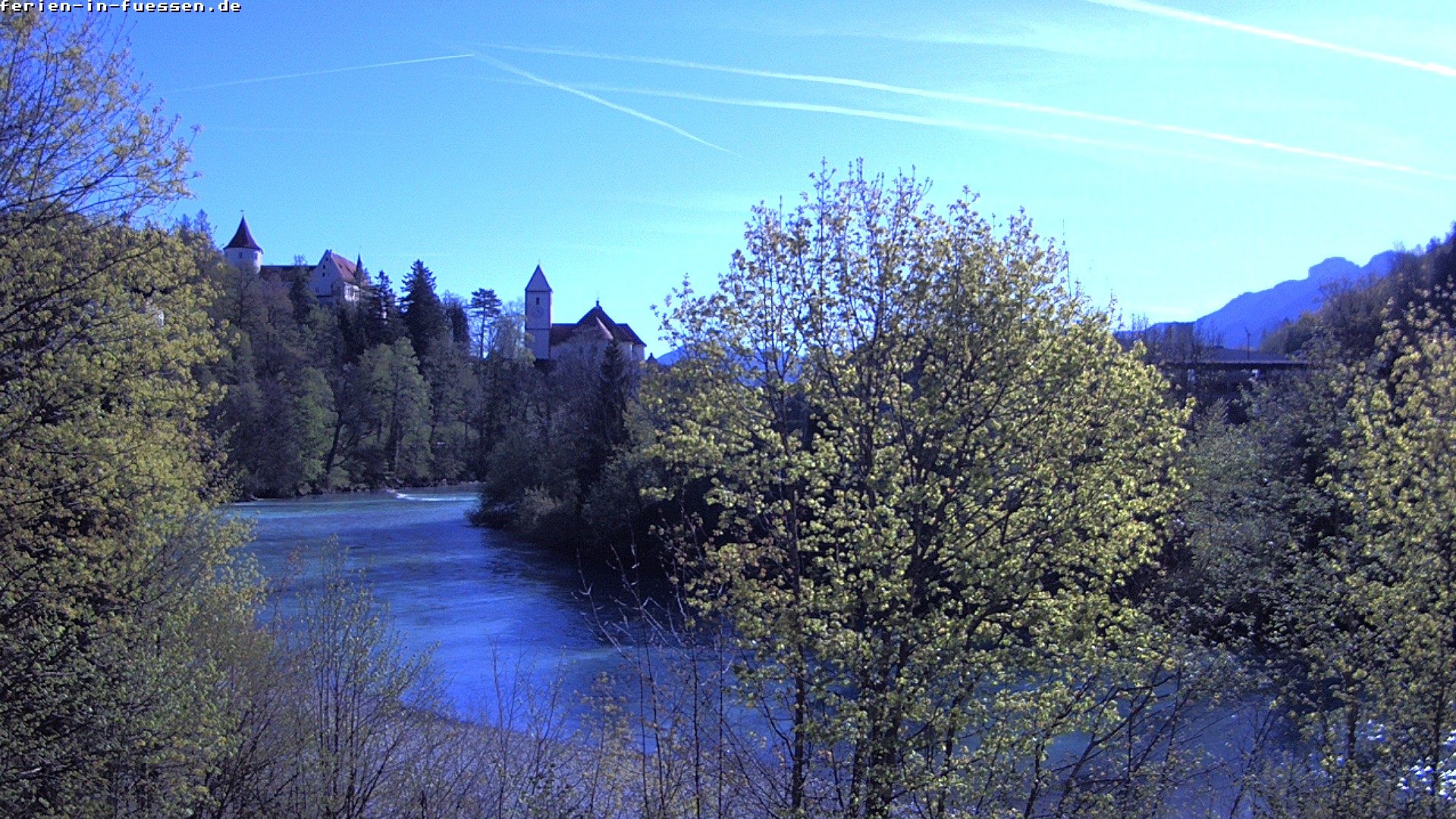 Archiv Foto Webcam Füssen: Blick auf Lech und Hohes Schloss