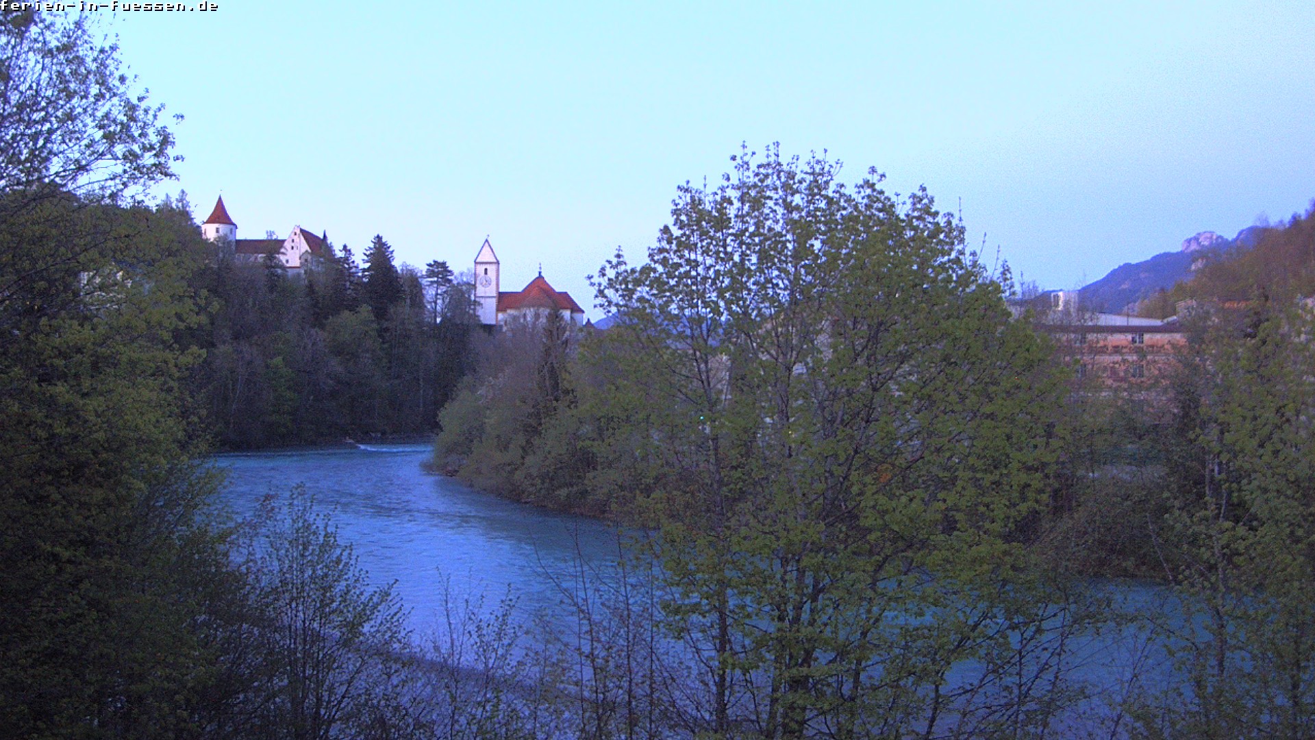 Archiv Foto Webcam Füssen: Blick auf Lech und Hohes Schloss