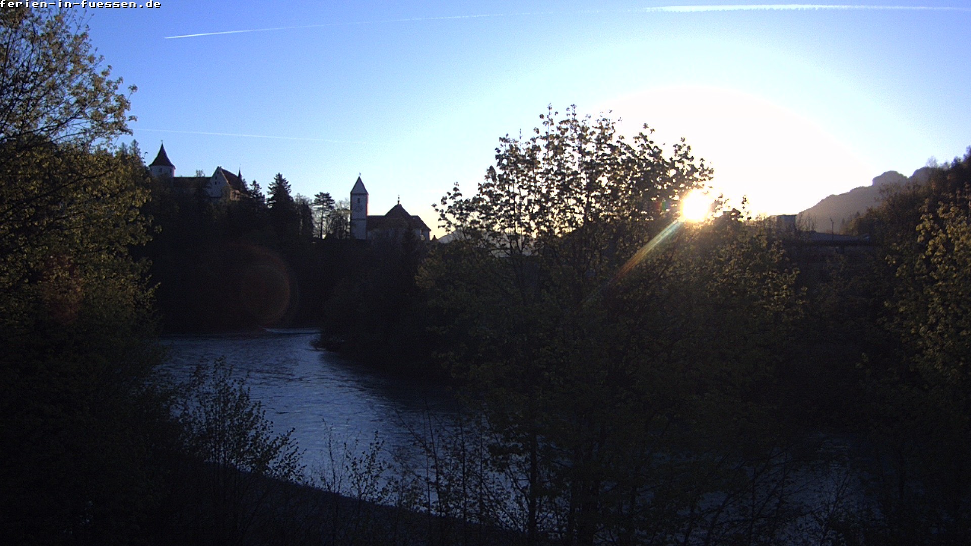 Archiv Foto Webcam Füssen: Blick auf Lech und Hohes Schloss