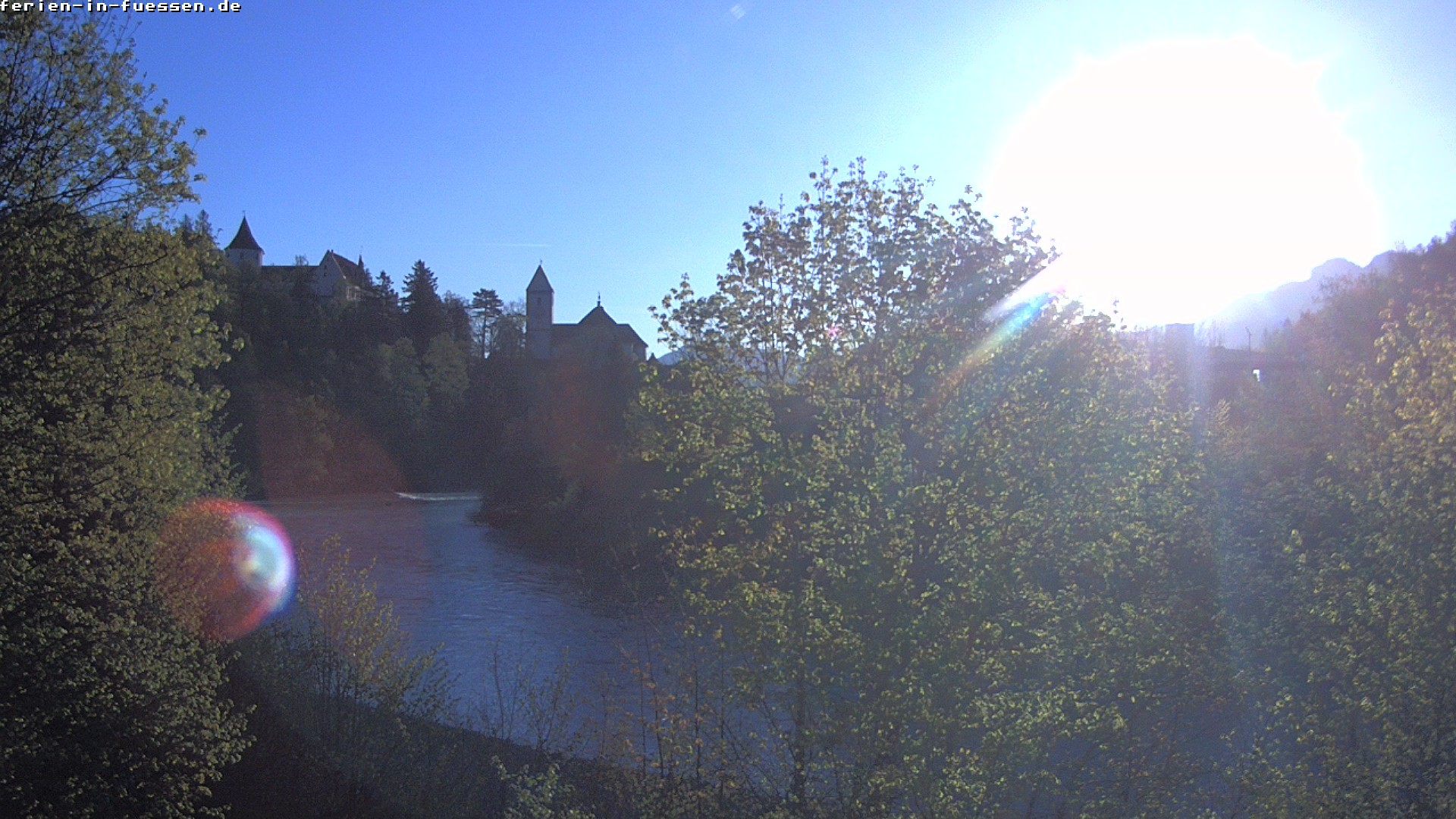 Archiv Foto Webcam Füssen: Blick auf Lech und Hohes Schloss