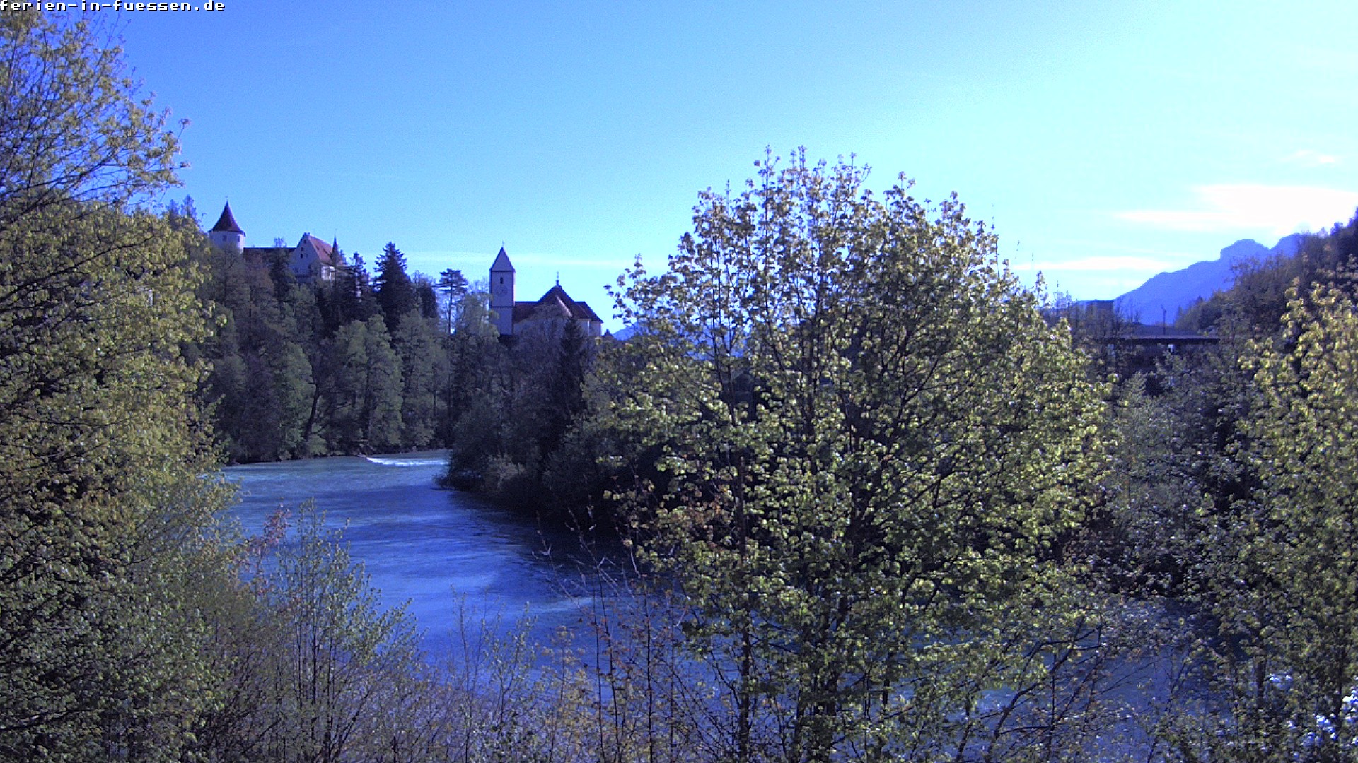 Archiv Foto Webcam Füssen: Blick auf Lech und Hohes Schloss