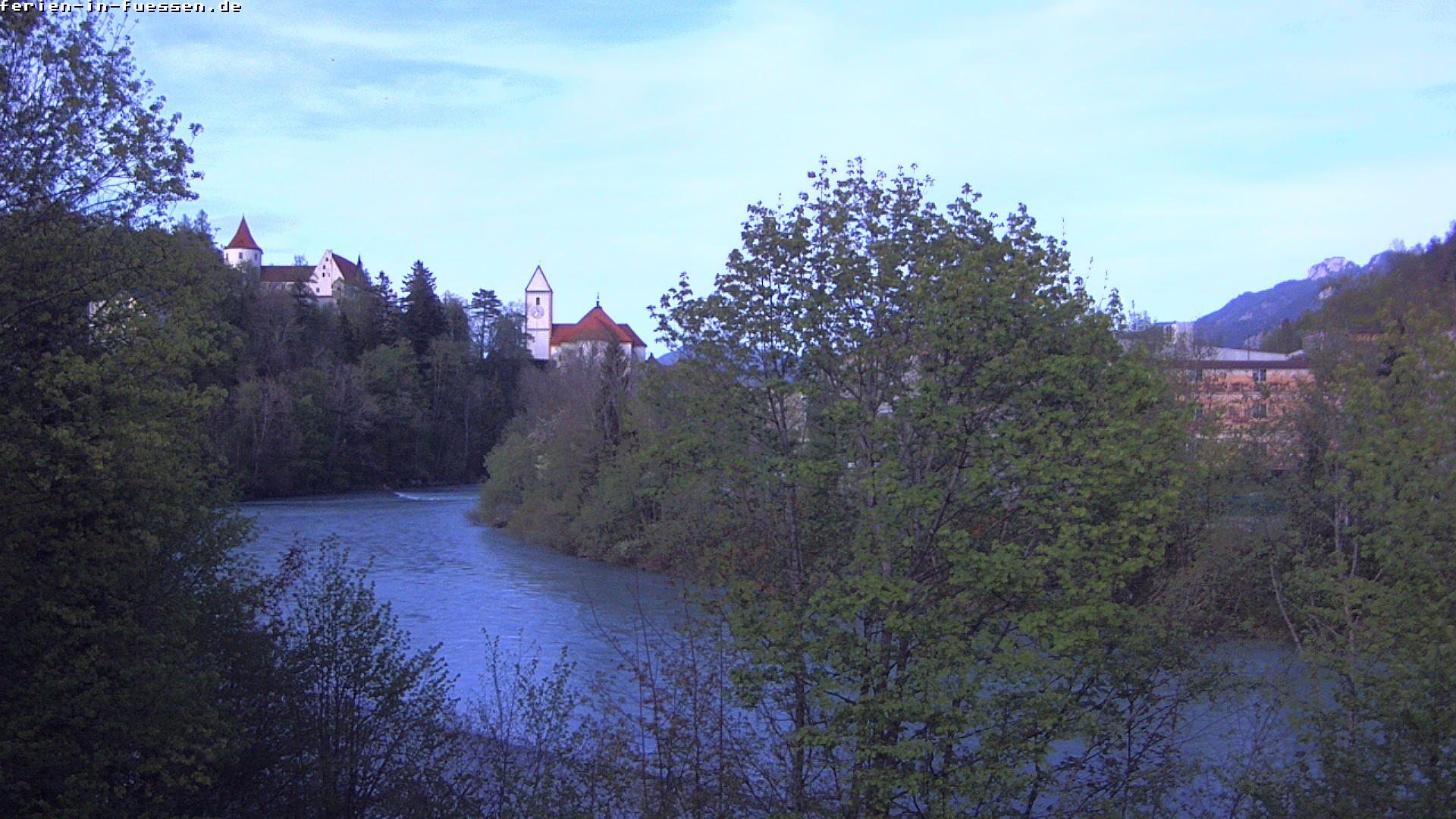 Archiv Foto Webcam Füssen: Blick auf Lech und Hohes Schloss