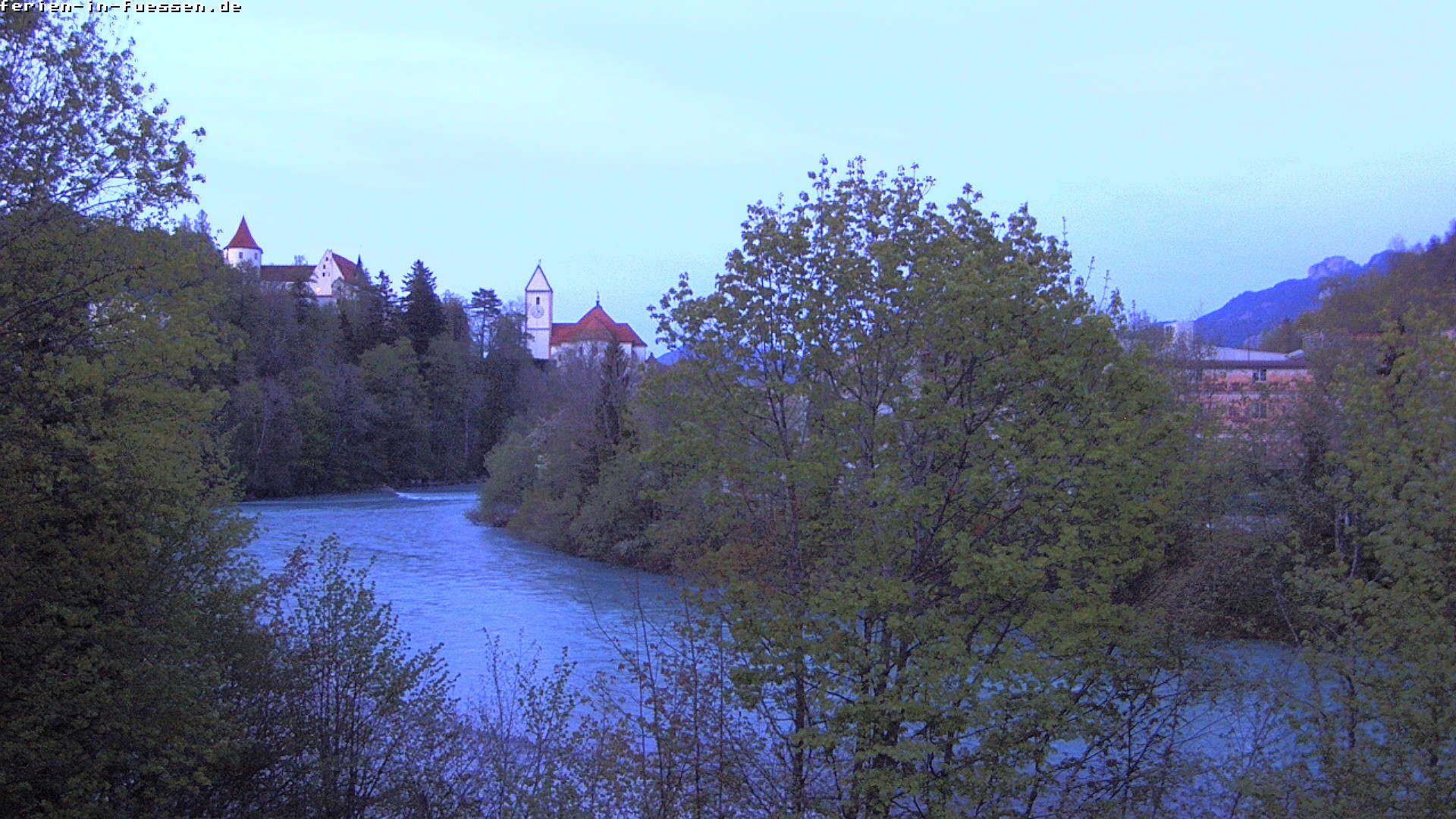 Archiv Foto Webcam Füssen: Blick auf Lech und Hohes Schloss