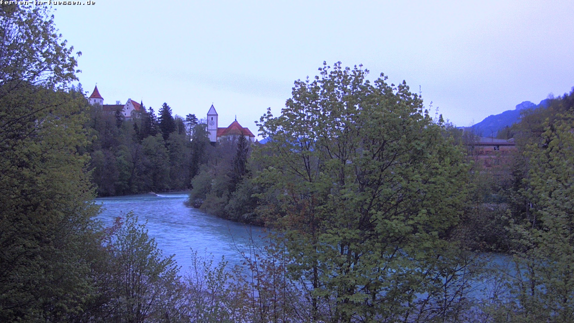 Archiv Foto Webcam Füssen: Blick auf Lech und Hohes Schloss