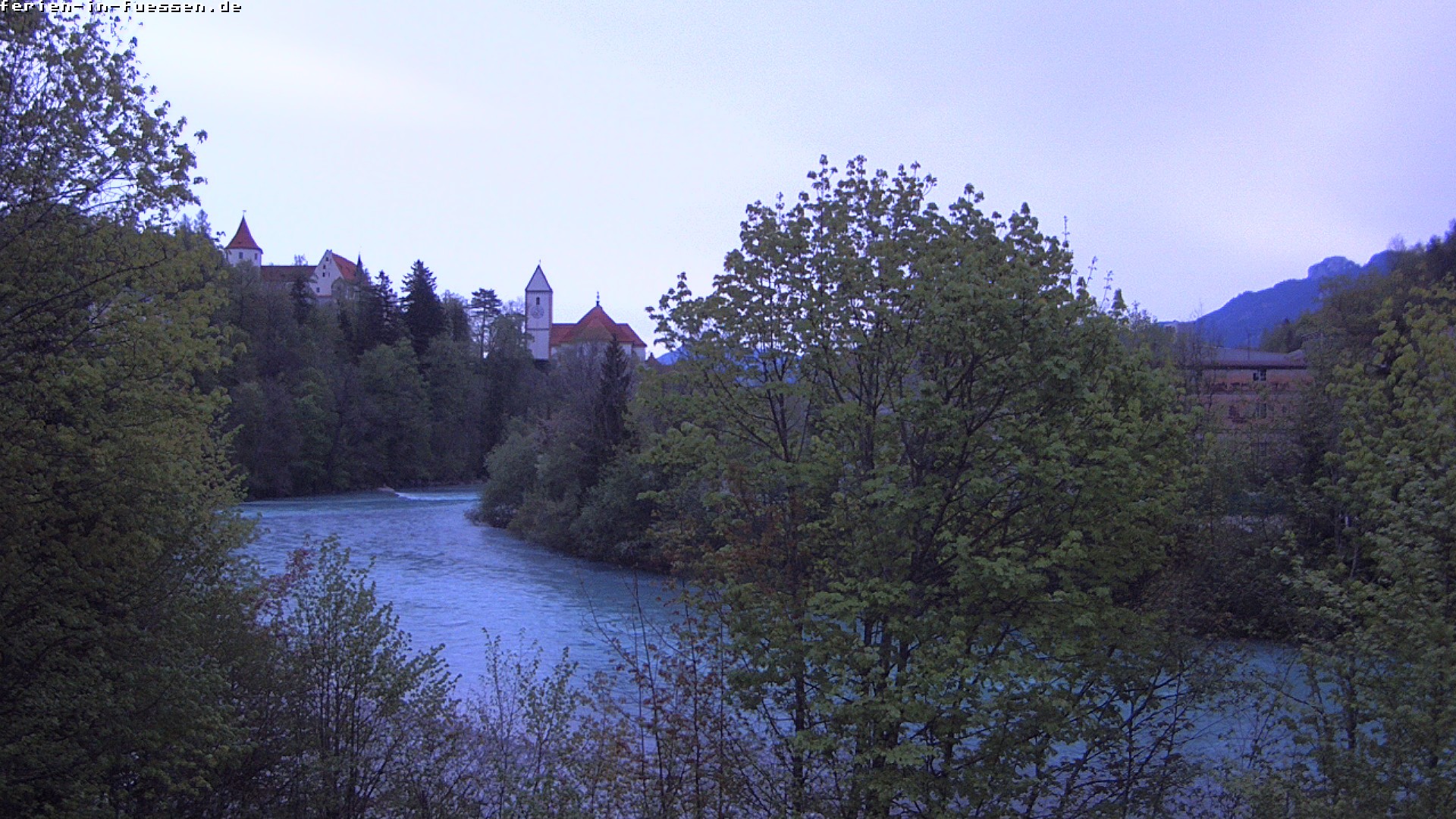 Archiv Foto Webcam Füssen: Blick auf Lech und Hohes Schloss