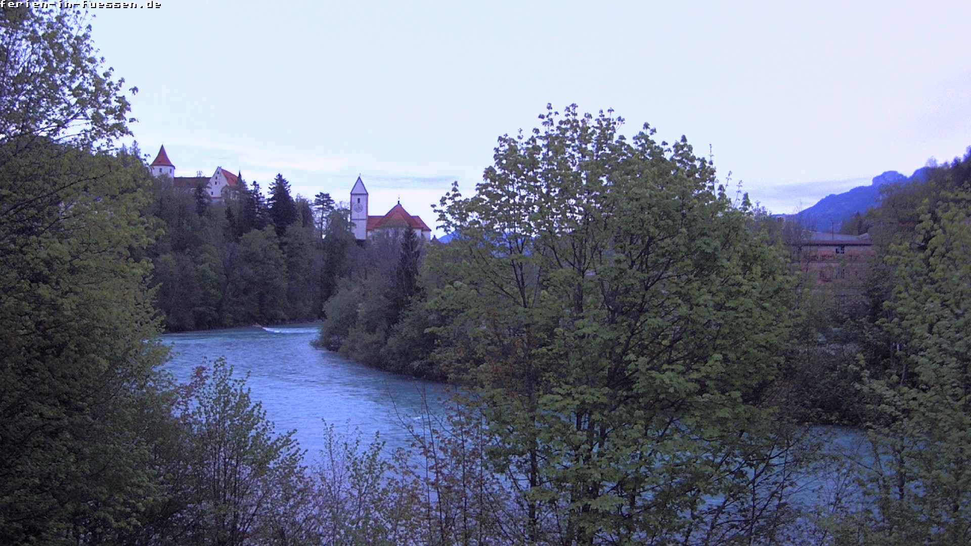 Archiv Foto Webcam Füssen: Blick auf Lech und Hohes Schloss
