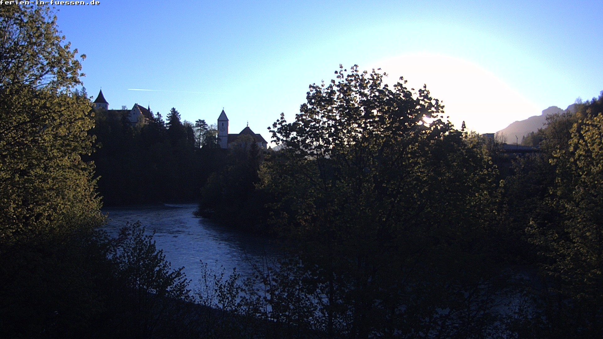 Archiv Foto Webcam Füssen: Blick auf Lech und Hohes Schloss