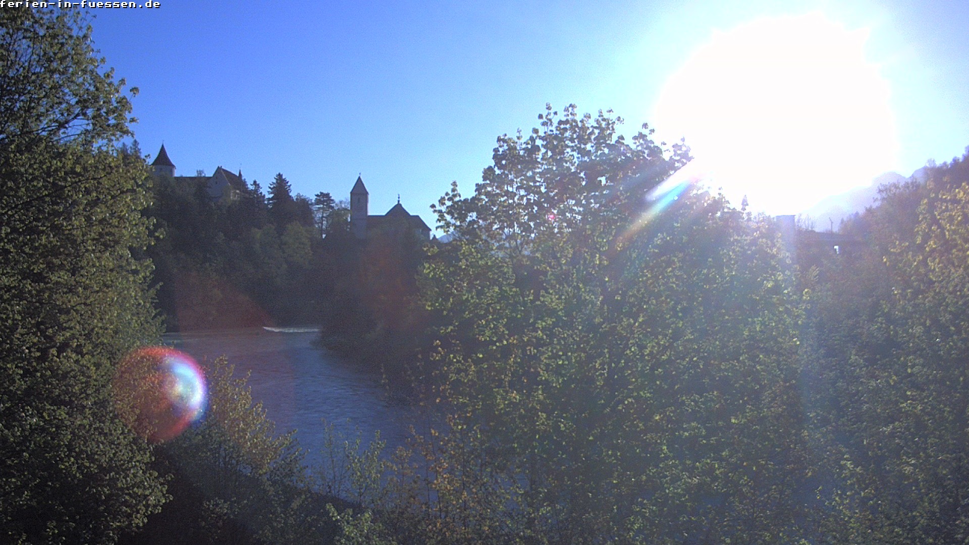 Archiv Foto Webcam Füssen: Blick auf Lech und Hohes Schloss