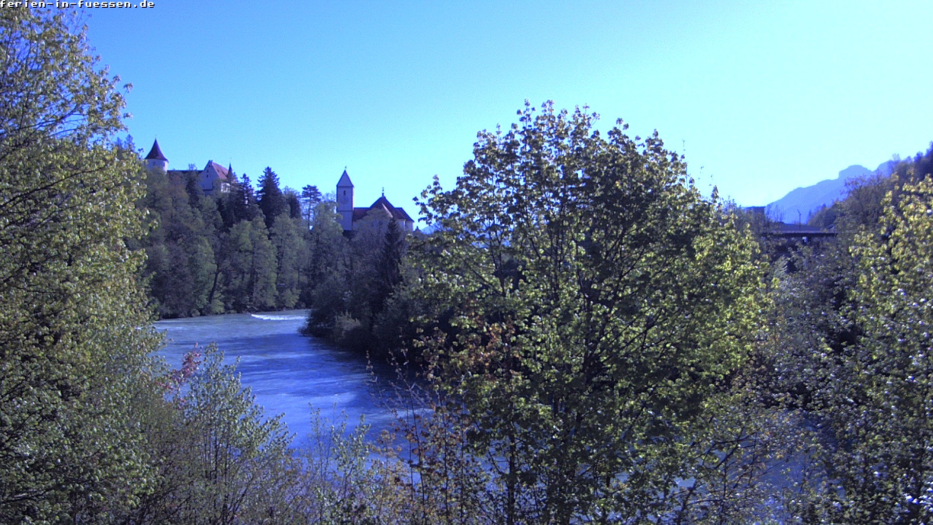 Archiv Foto Webcam Füssen: Blick auf Lech und Hohes Schloss