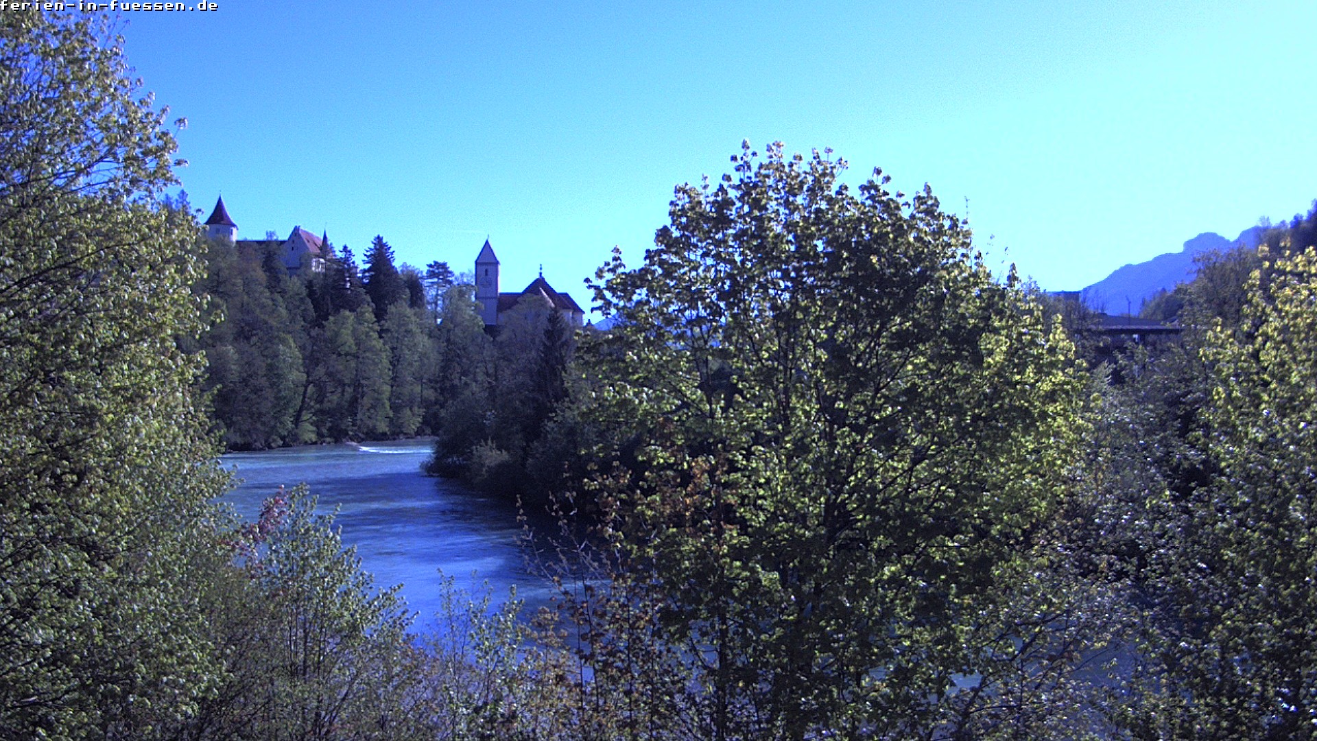 Archiv Foto Webcam Füssen: Blick auf Lech und Hohes Schloss