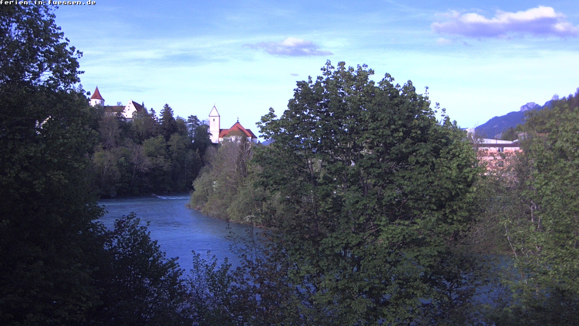 Archiv Foto Webcam Füssen: Blick auf Lech und Hohes Schloss