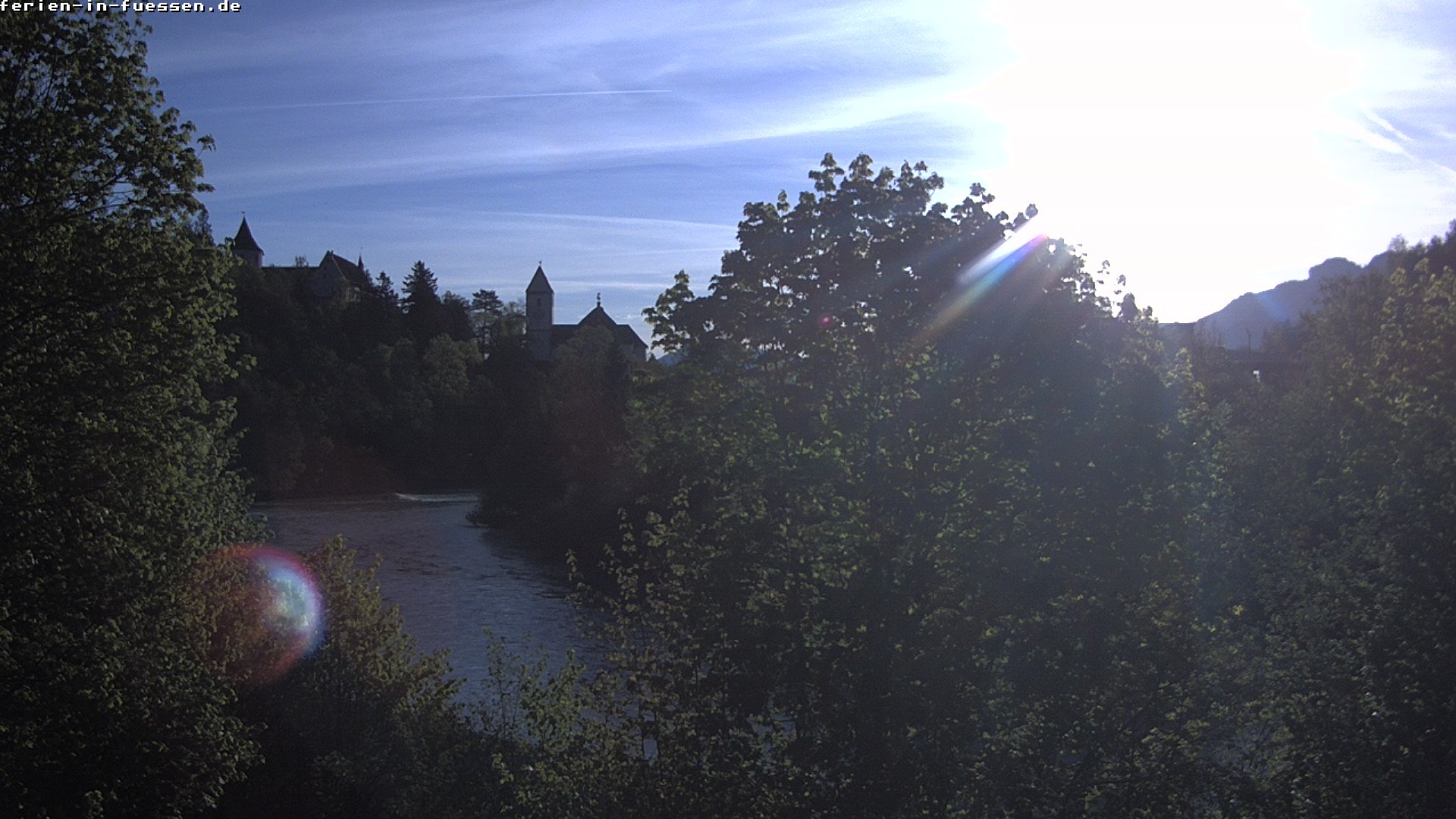 Archiv Foto Webcam Füssen: Blick auf Lech und Hohes Schloss
