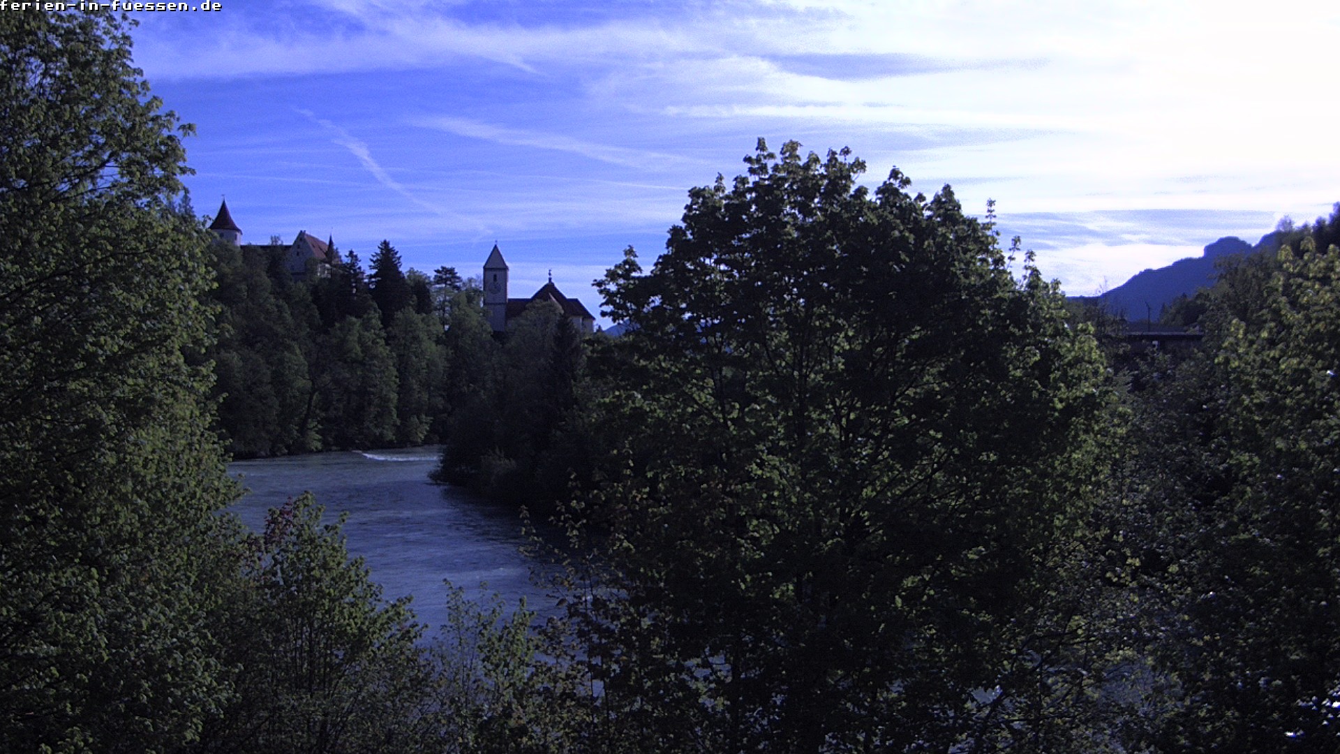 Archiv Foto Webcam Füssen: Blick auf Lech und Hohes Schloss