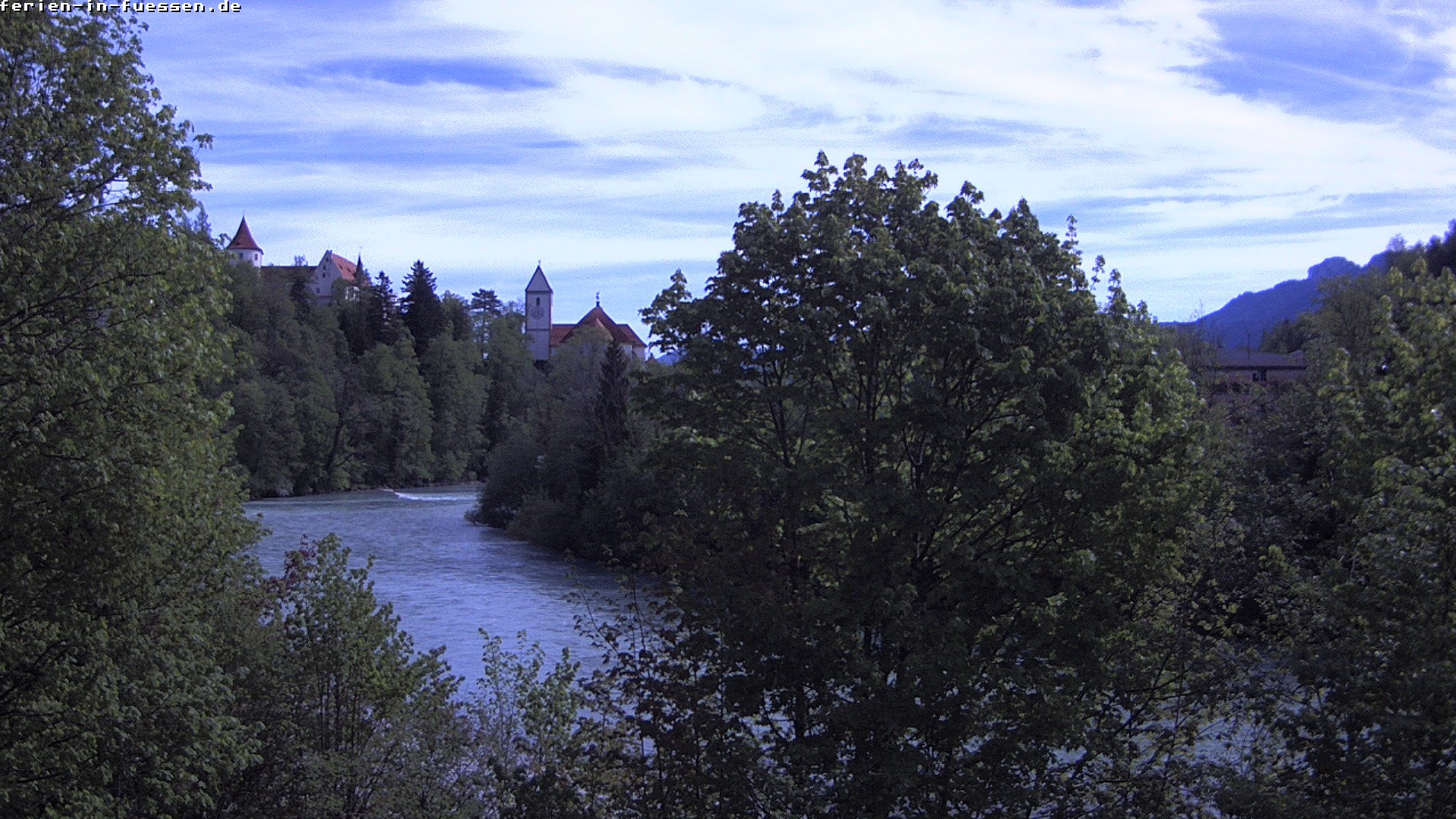 Archiv Foto Webcam Füssen: Blick auf Lech und Hohes Schloss