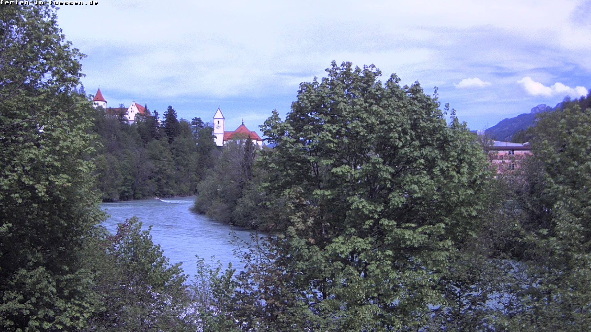 Archiv Foto Webcam Füssen: Blick auf Lech und Hohes Schloss