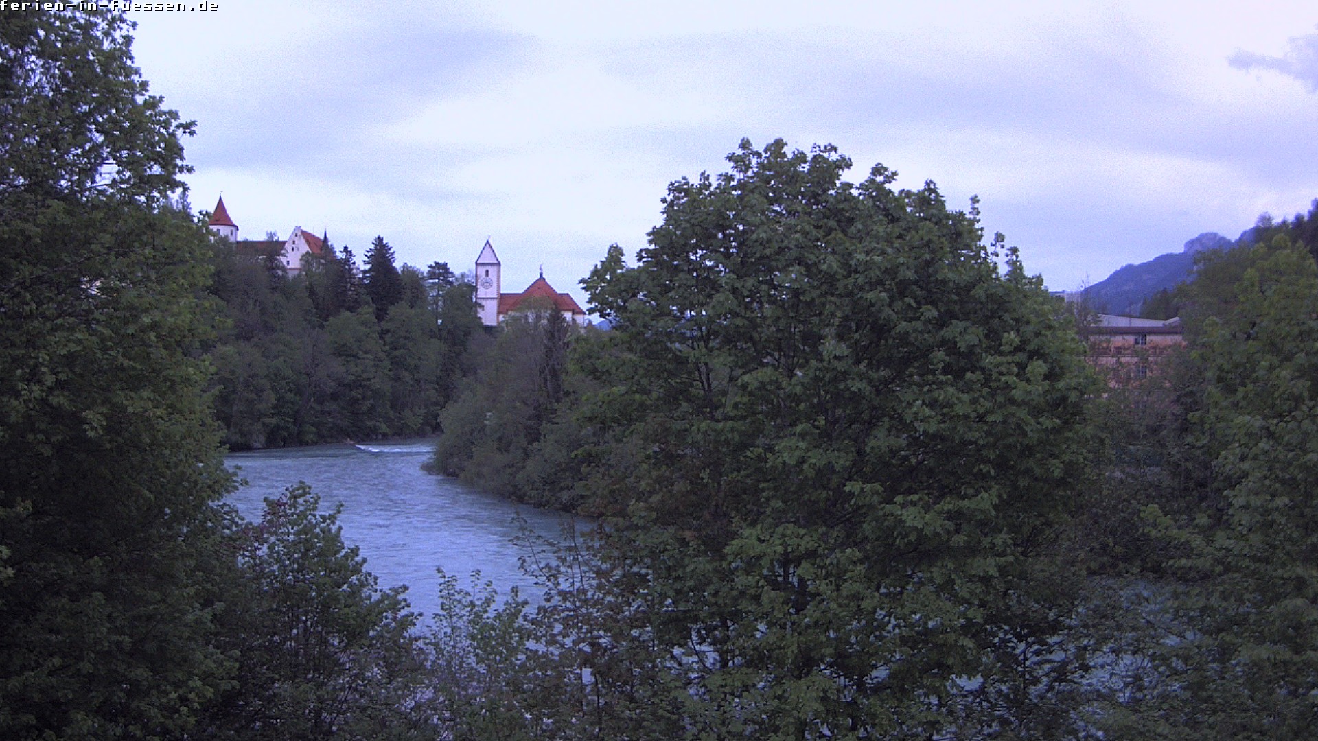 Archiv Foto Webcam Füssen: Blick auf Lech und Hohes Schloss