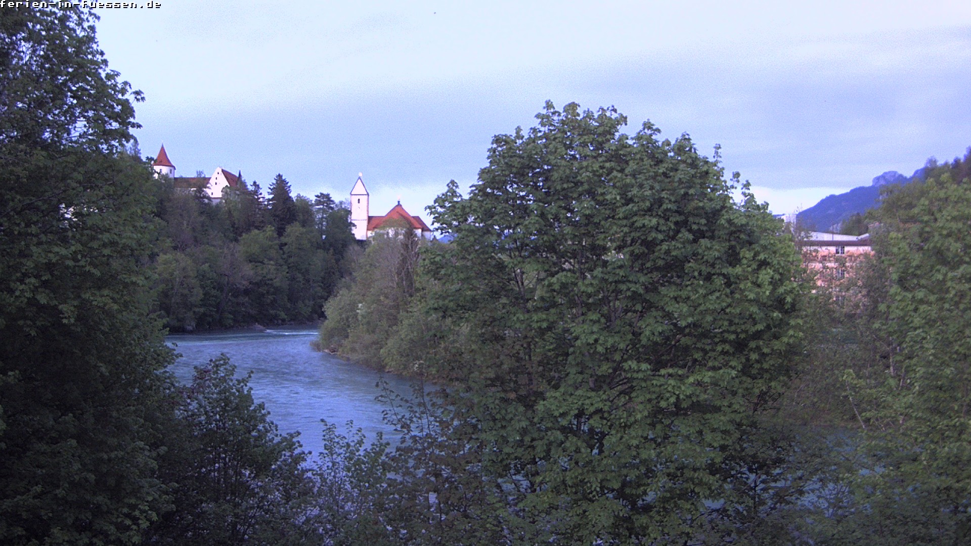 Archiv Foto Webcam Füssen: Blick auf Lech und Hohes Schloss
